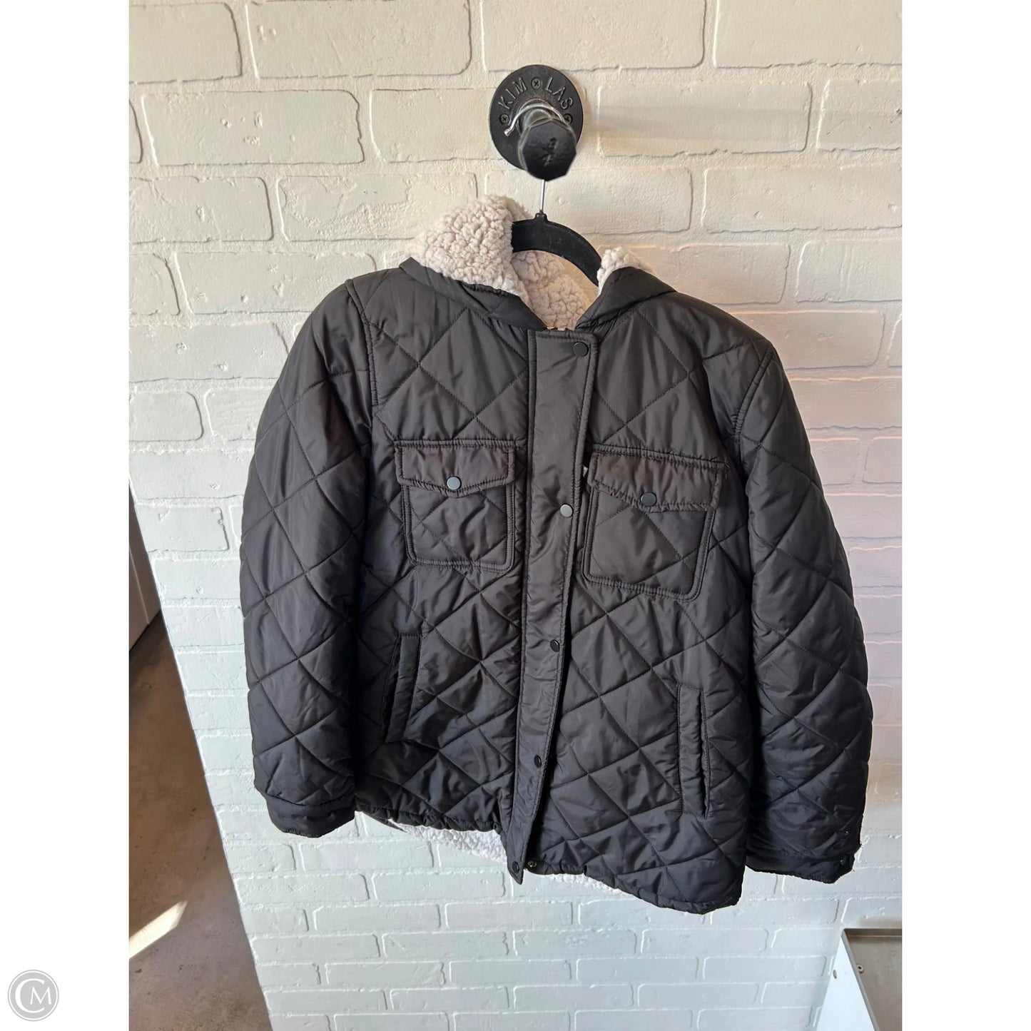 Jacket Puffer & Quilted By Sebby In Black, Size: S