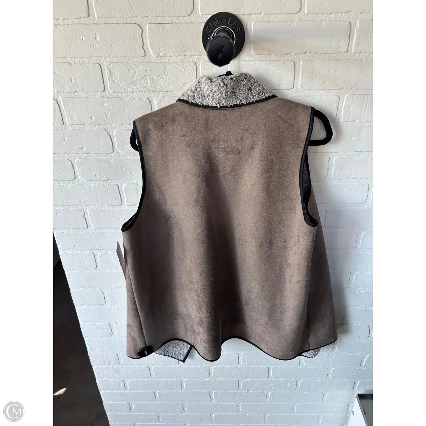 Vest Faux Fur & Sherpa By Talbots In Brown, Size: M