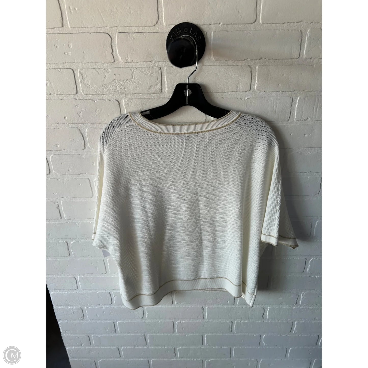 Sweater Short Sleeve By Adrianna Papell In Cream, Size: L