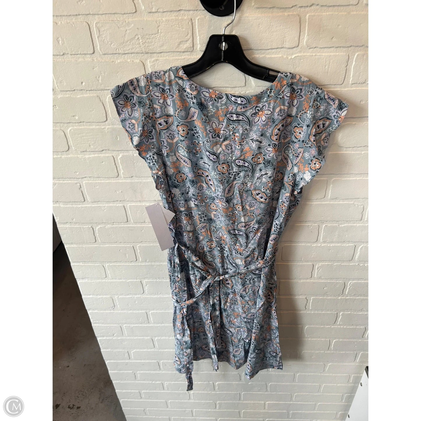 Dress Casual Short By Loft In Grey & Orange, Size: M