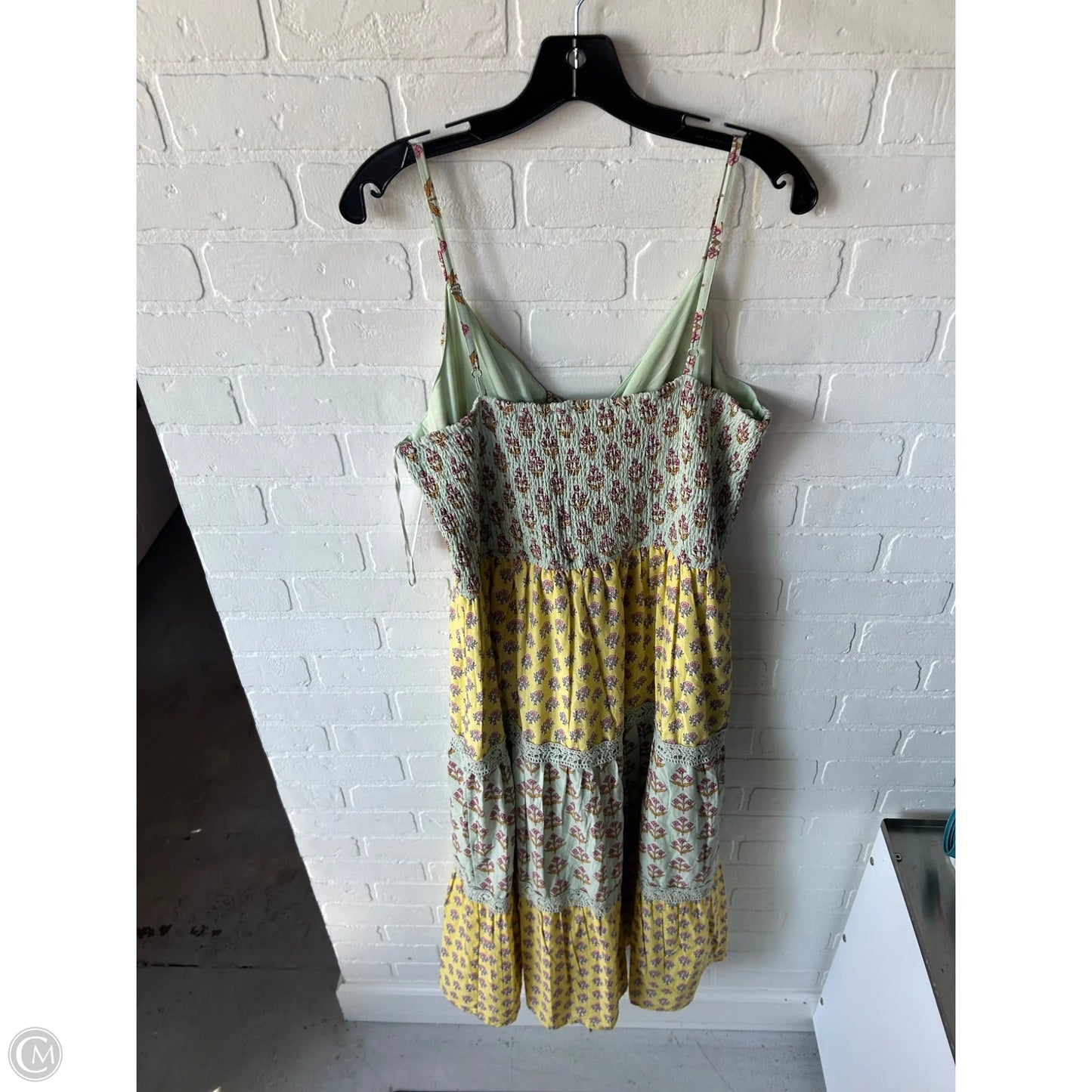 Dress Casual Midi By Japna In Green & Yellow, Size: Xl