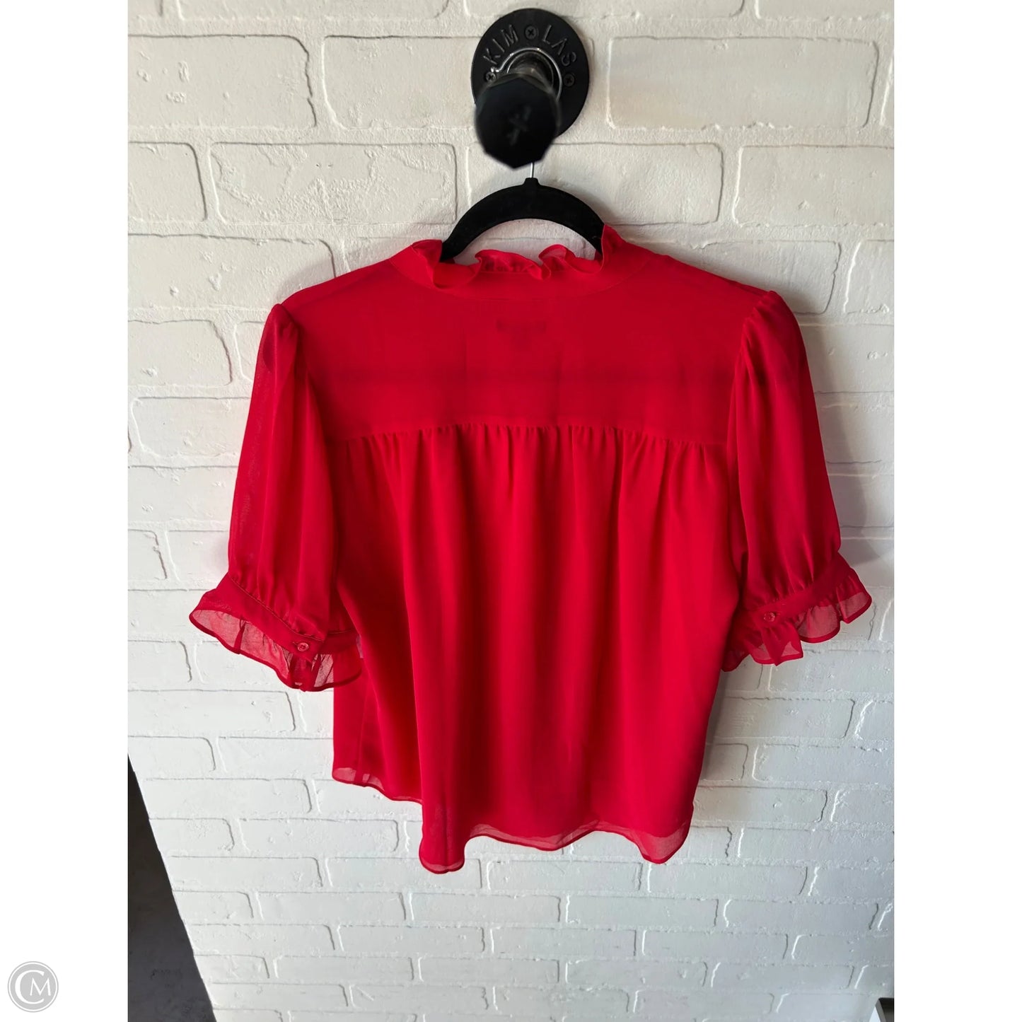 Top Short Sleeve By Ann Taylor In Red, Size: S