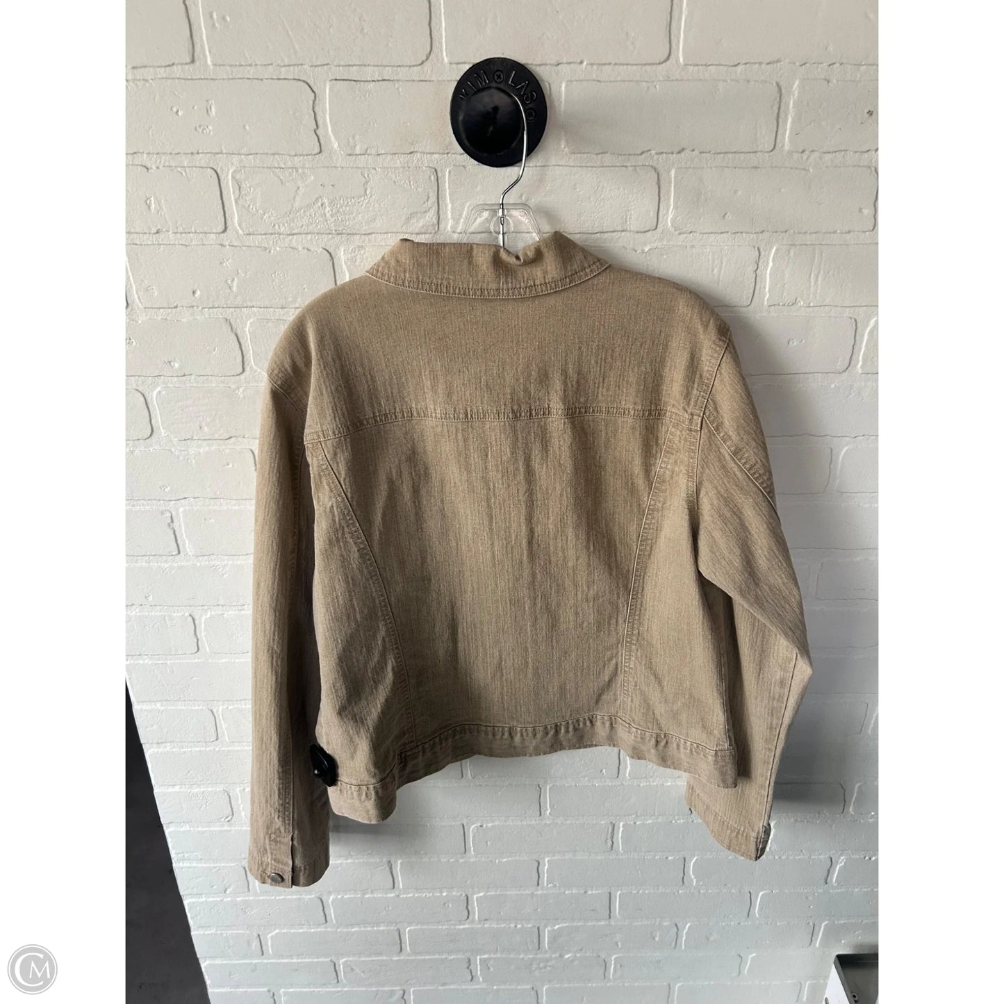 Jacket Denim By Clothes Mentor In Tan Denim, Size: Xl