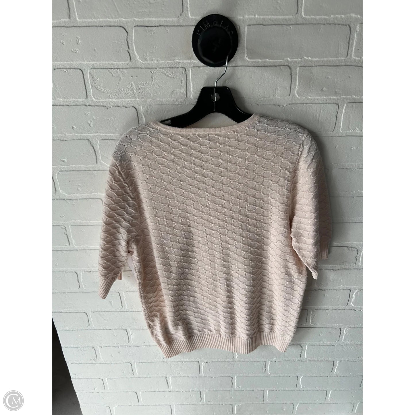 Sweater Short Sleeve By Ella Moss In Peach, Size: L