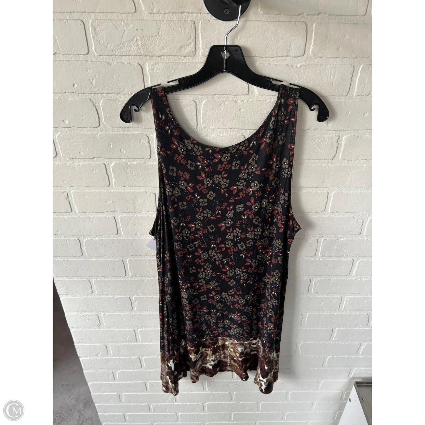 Top Sleeveless By Logo In Black & Brown, Size: Xl