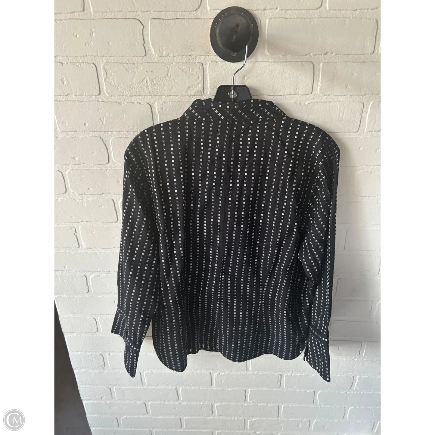 Top 3/4 Sleeve By Clothes Mentor In Black & White, Size: L