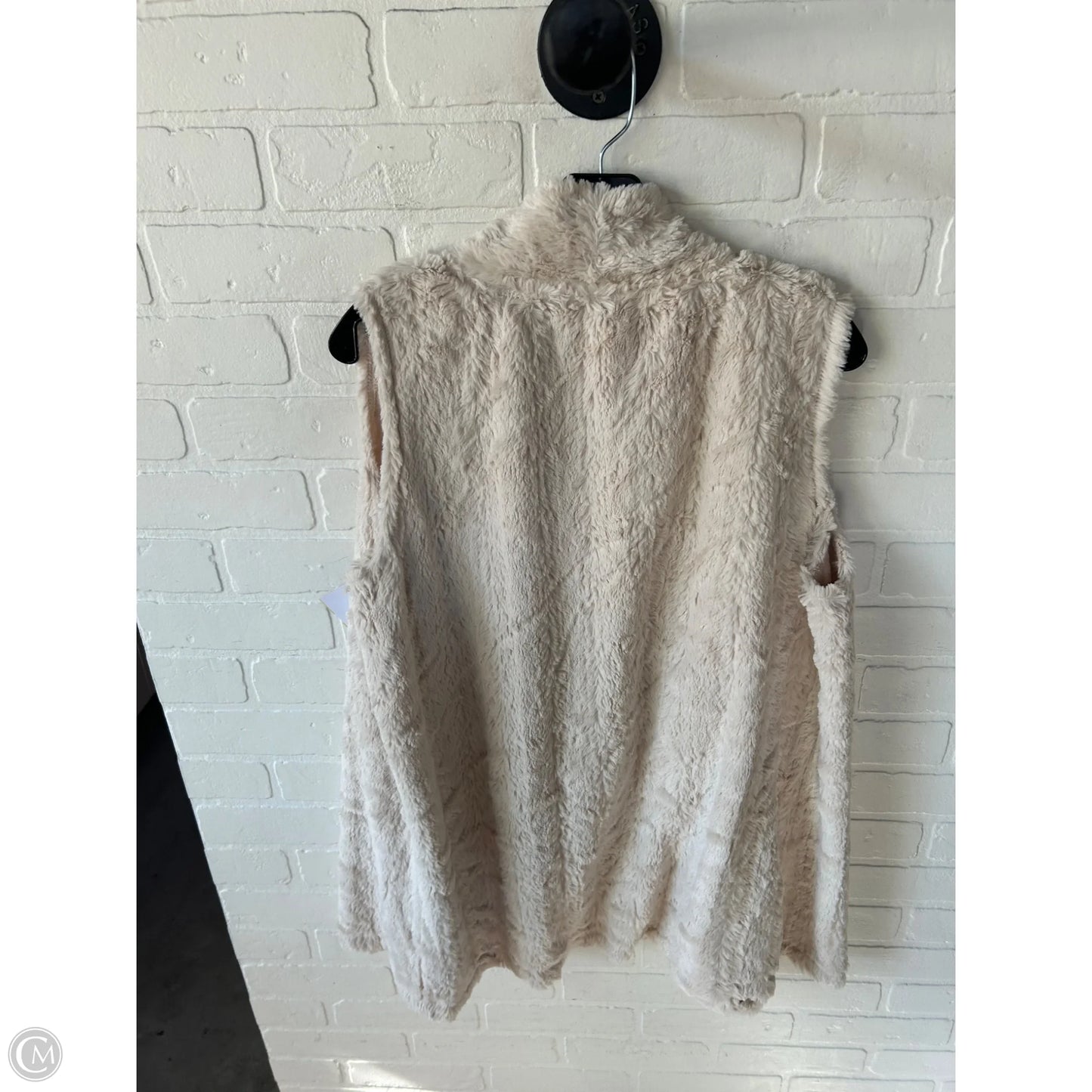 Vest Faux Fur & Sherpa By Slinky Brand In Tan, Size: L