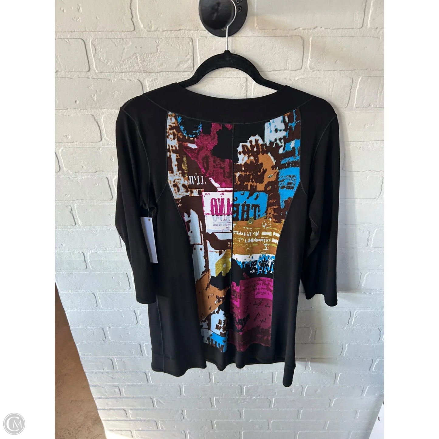 Top 3/4 Sleeve By Clothes Mentor In Black & Brown, Size: Xl