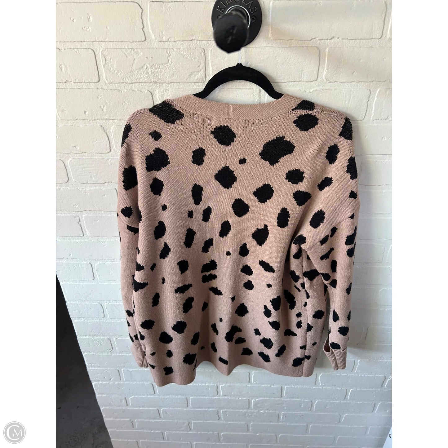 Sweater Cardigan By Zesica In Black & Tan, Size: M