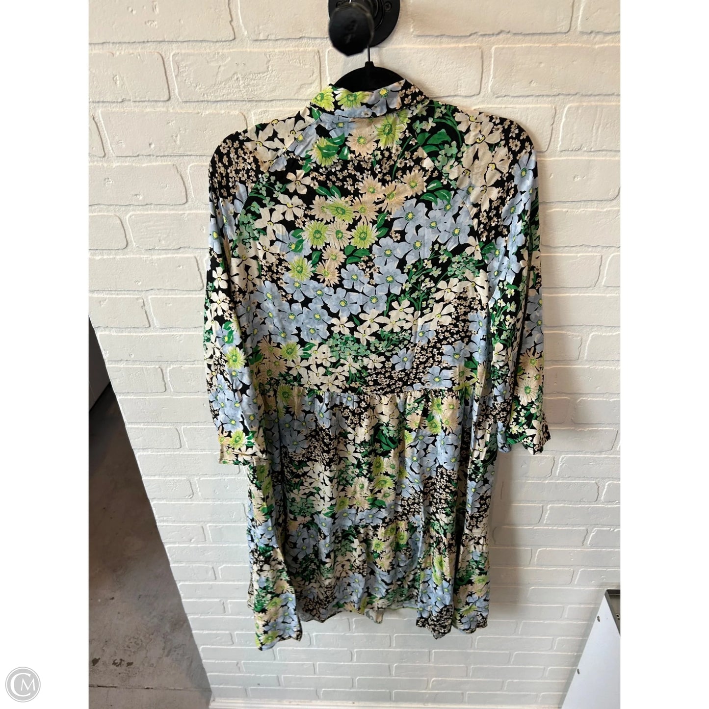 Dress Casual Midi By H&m In Black & Blue, Size: S