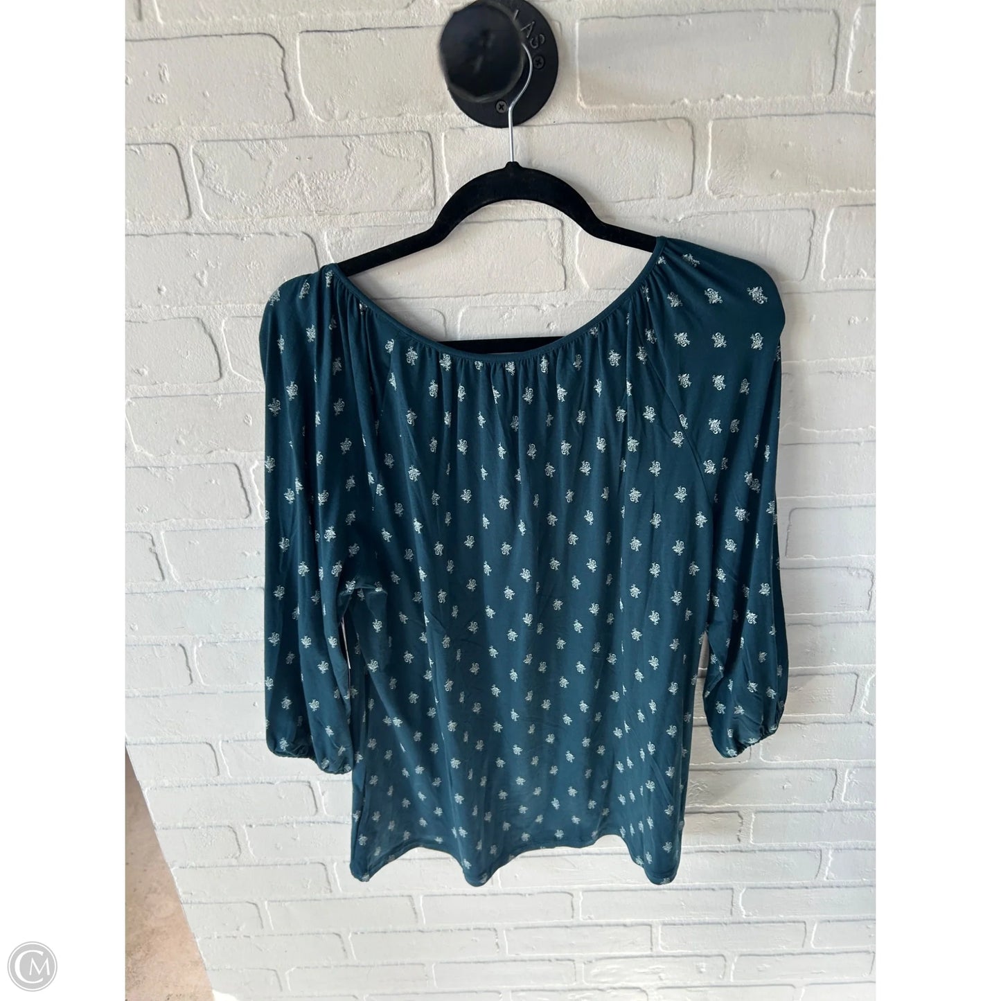 Top 3/4 Sleeve By Garnet Hill In Green, Size: M