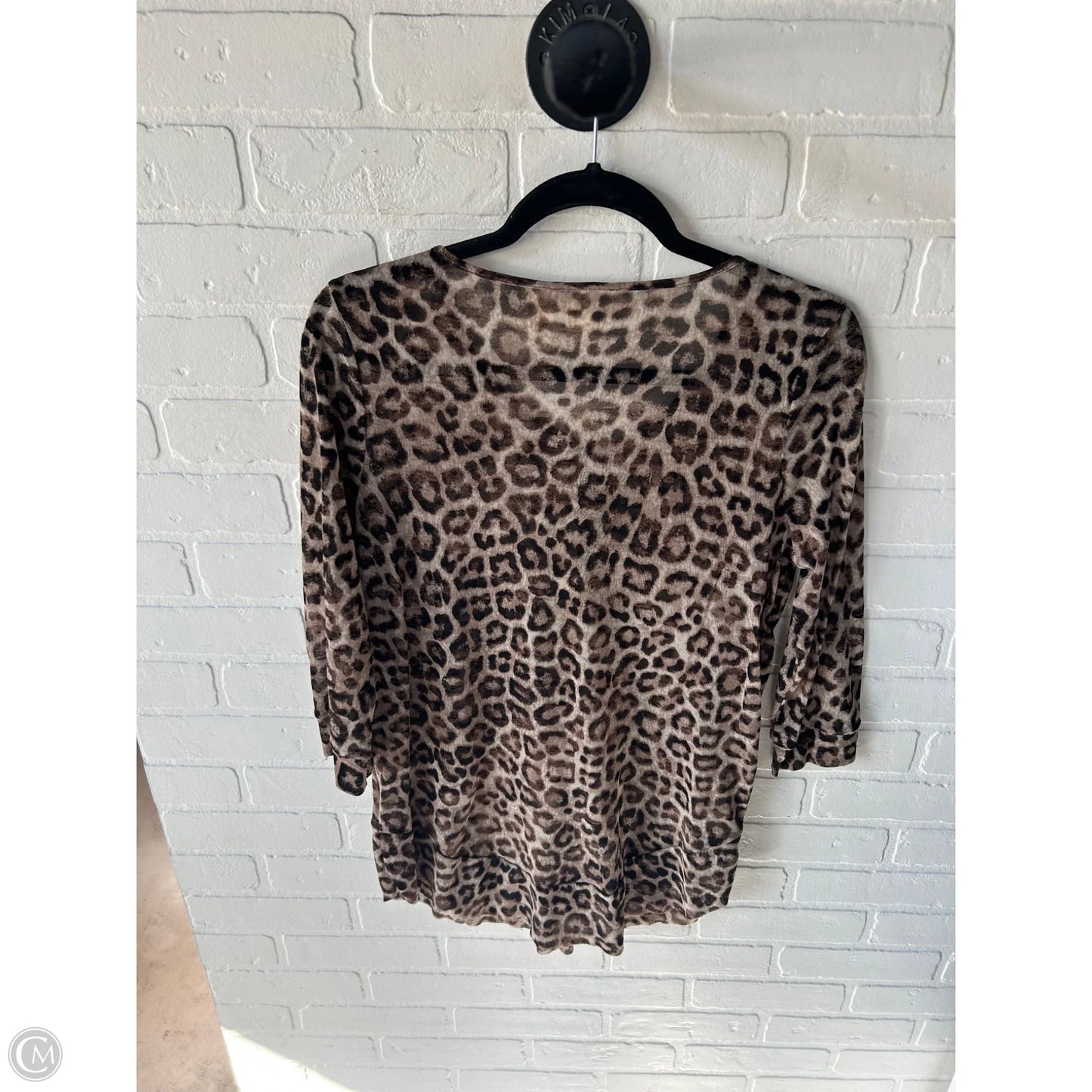 Top 3/4 Sleeve By Chicos In Animal Print, Size: M
