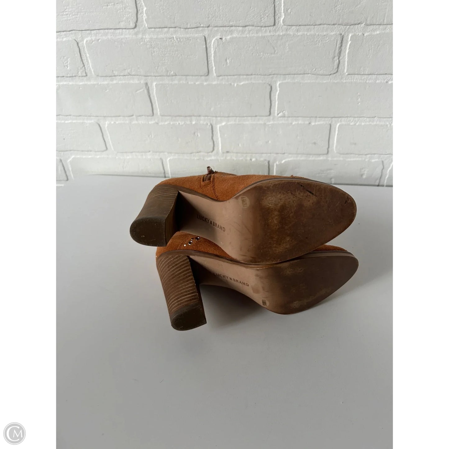 Boots Ankle Heels By Lucky Brand In Brown, Size: 6.5