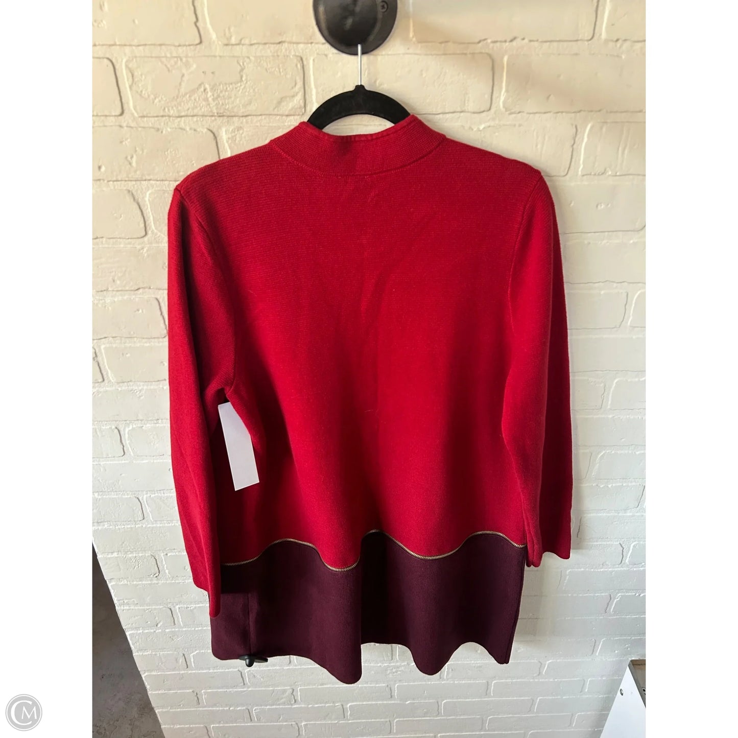 Sweater Cardigan By Chicos In Purple & Red, Size: Xl