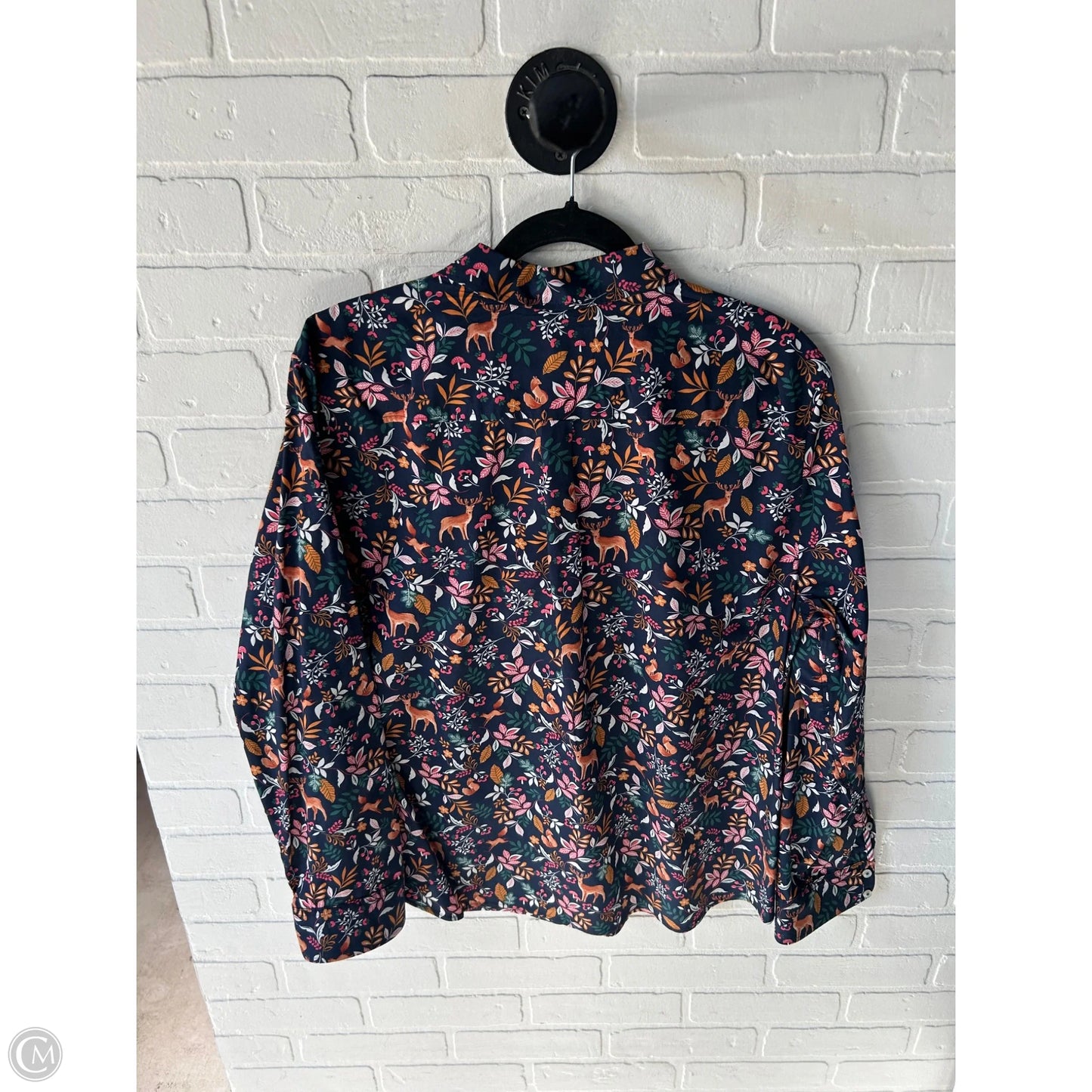 Top Long Sleeve By Talbots In Blue & Pink, Size: Xl