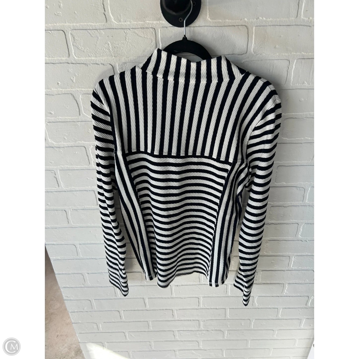 Top Long Sleeve By Talbots In Black & White, Size: L