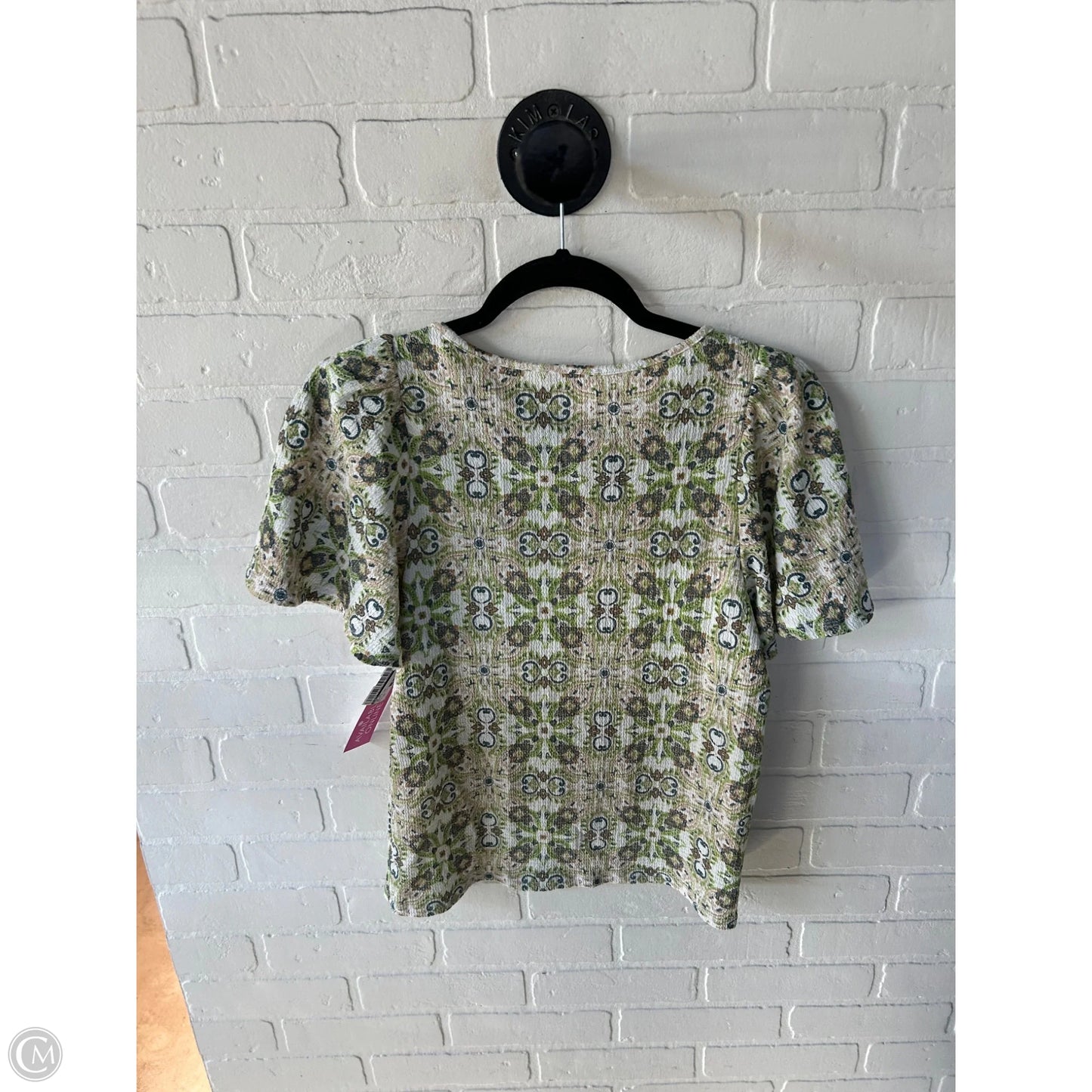Top Short Sleeve By Loft In Green & Tan, Size: Xs