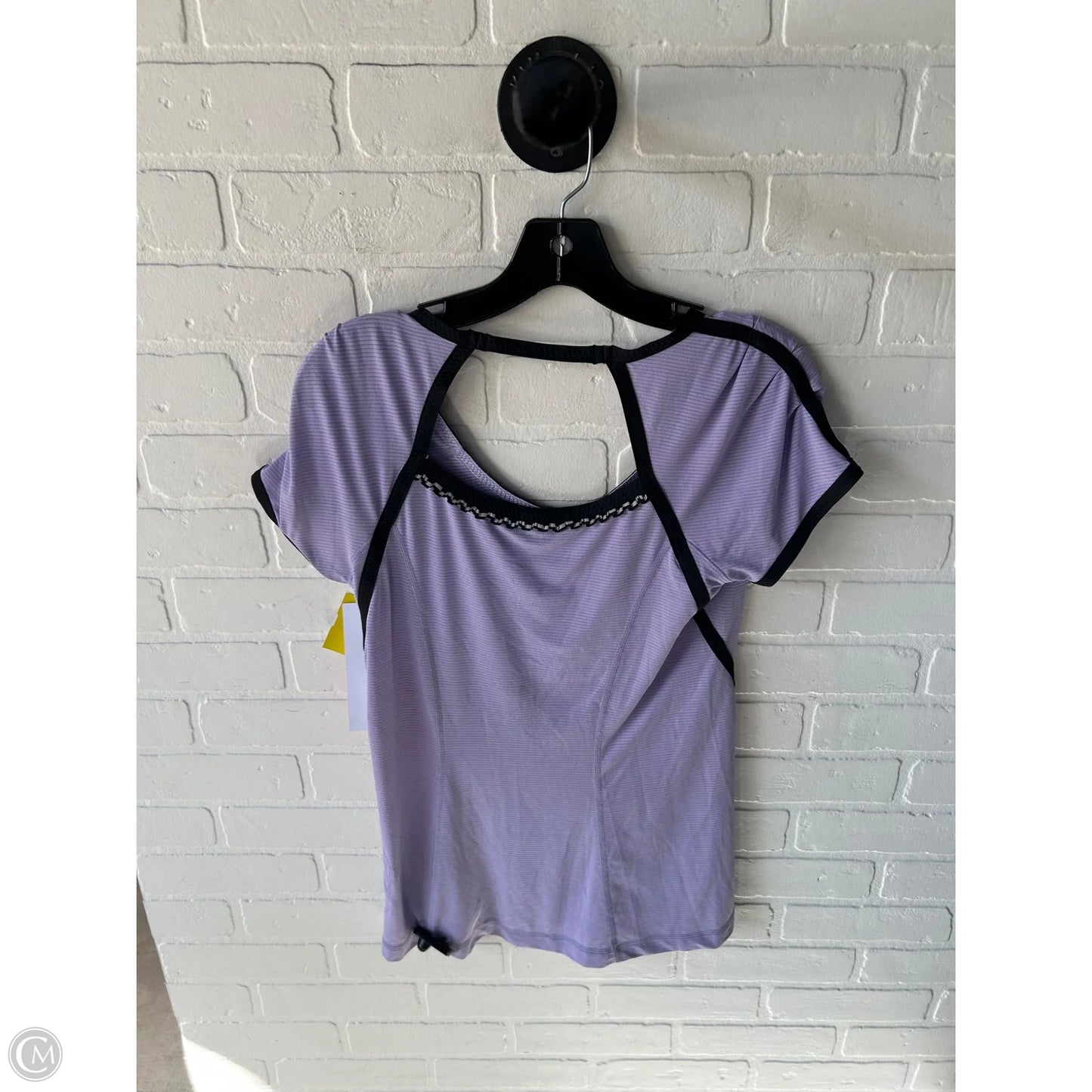 Athletic Top Short Sleeve By Lululemon In Black & Purple, Size: S