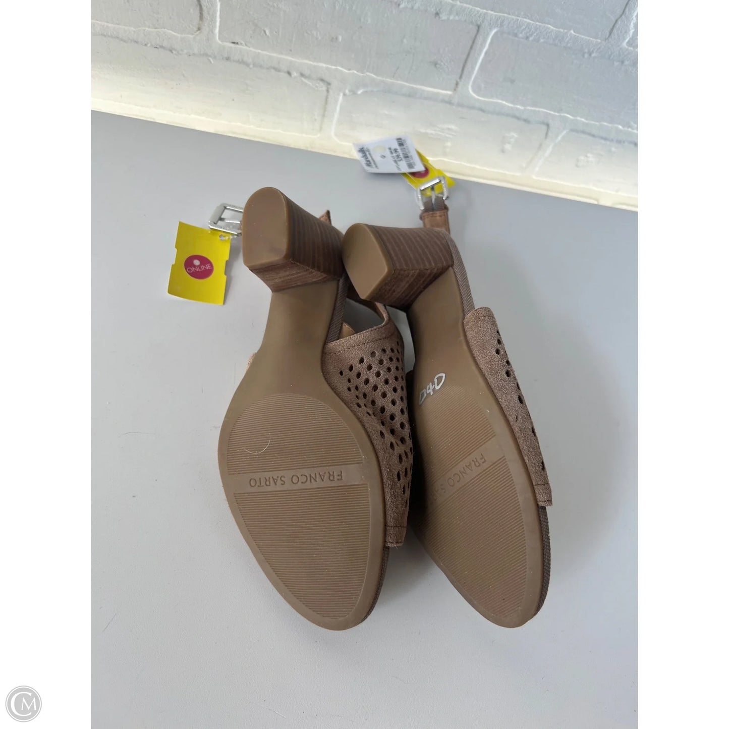 Sandals Heels Block By Franco Sarto In Tan, Size: 8.5