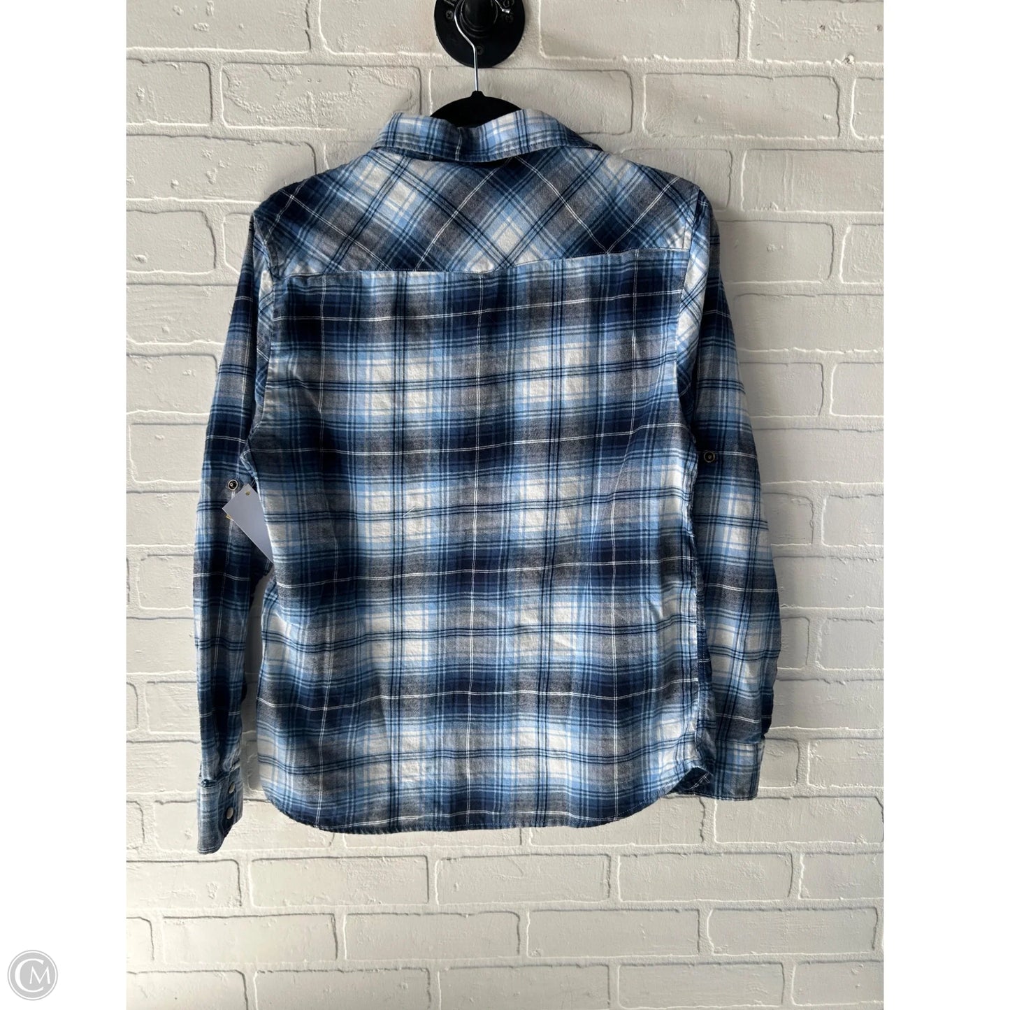 Top Long Sleeve By Jachs Girlfirend In Blue & White, Size: M