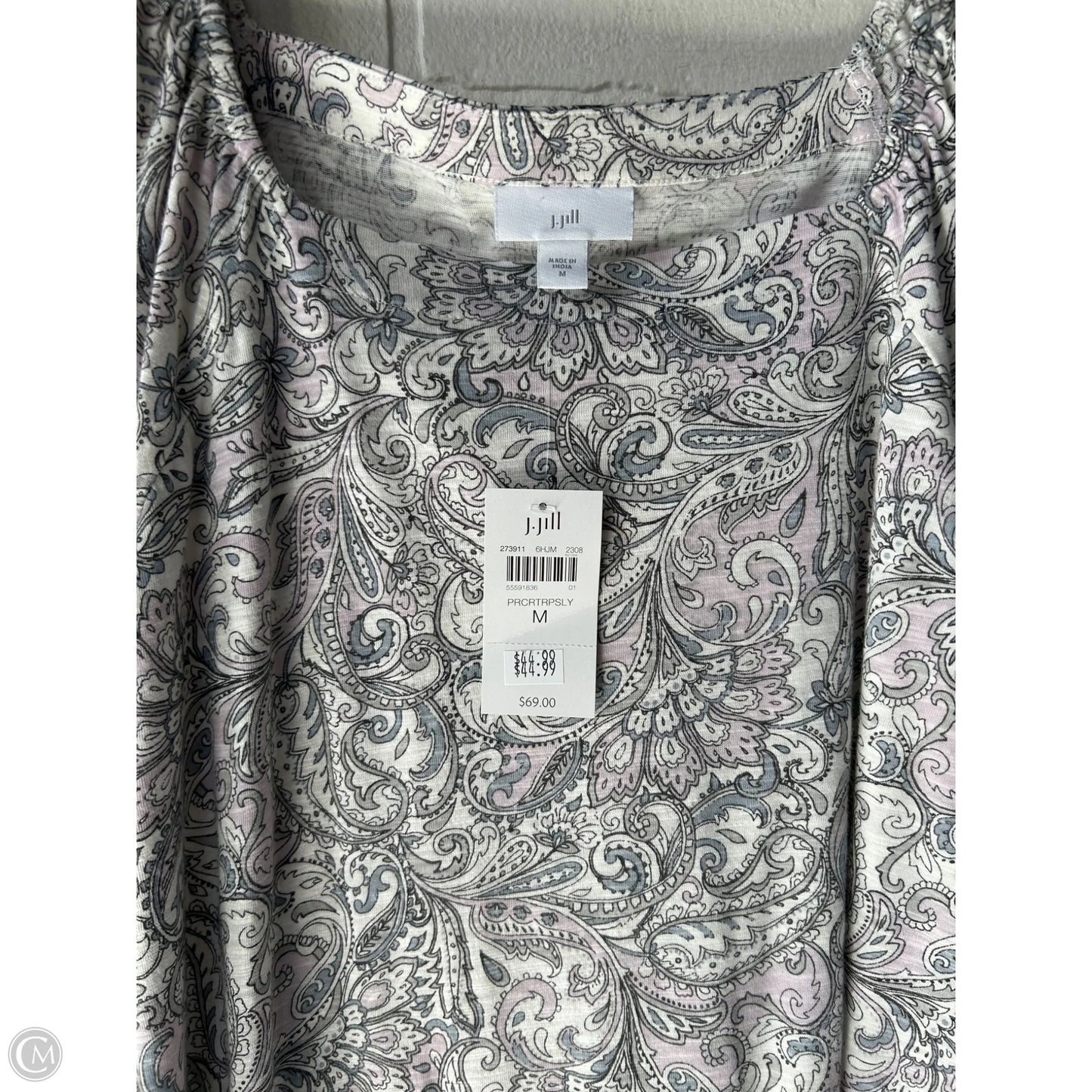 Top 3/4 Sleeve By J. Jill In Grey & Purple, Size: M