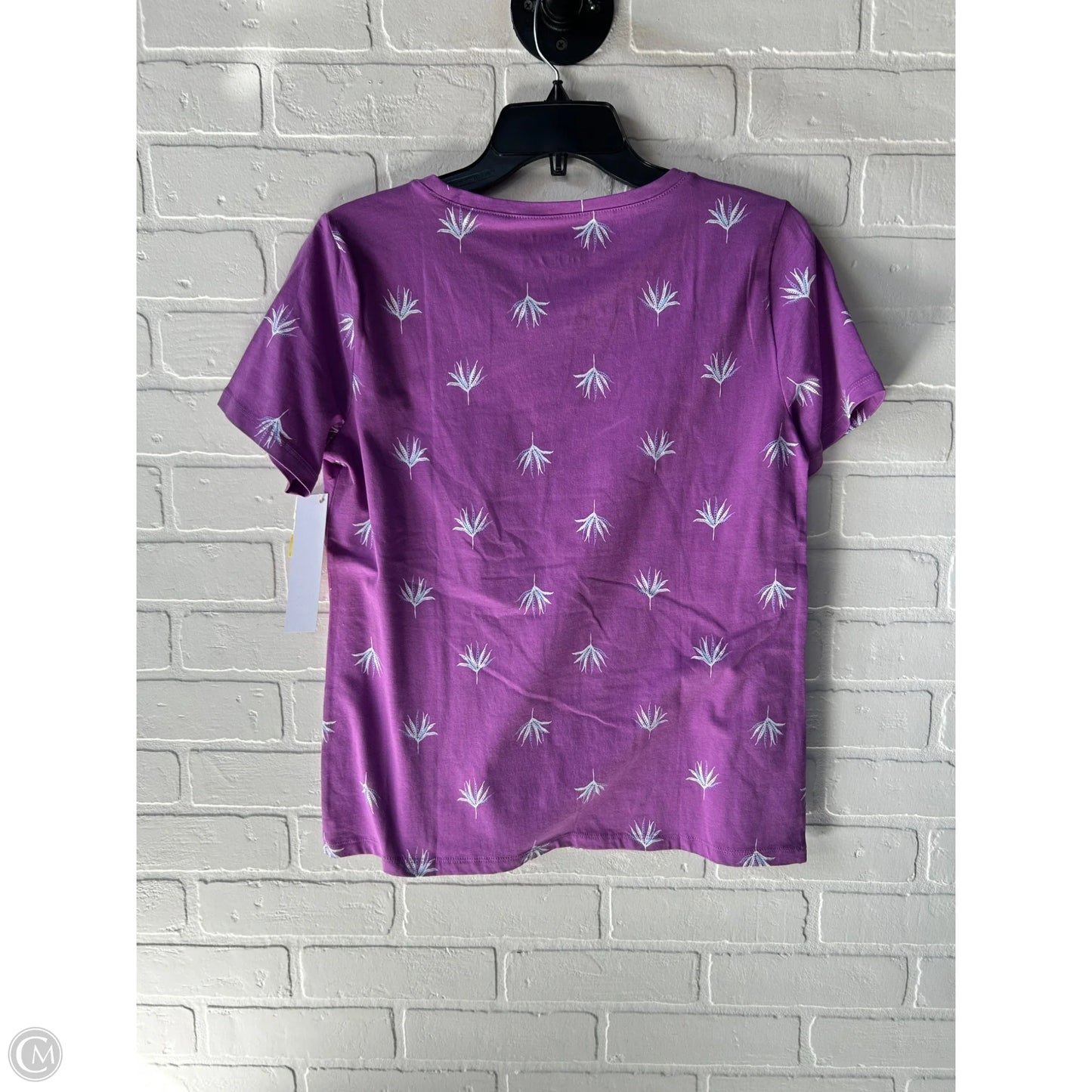 Top Short Sleeve Basic By Ann Taylor In Purple, Size: M