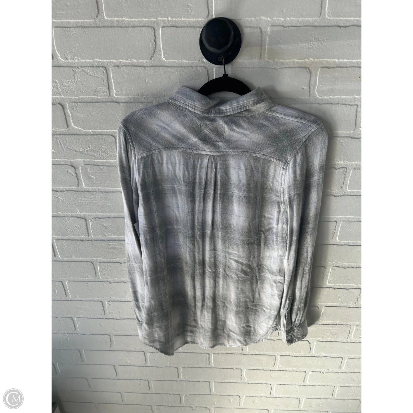 Top Long Sleeve By Rails In Grey & White, Size: Xs