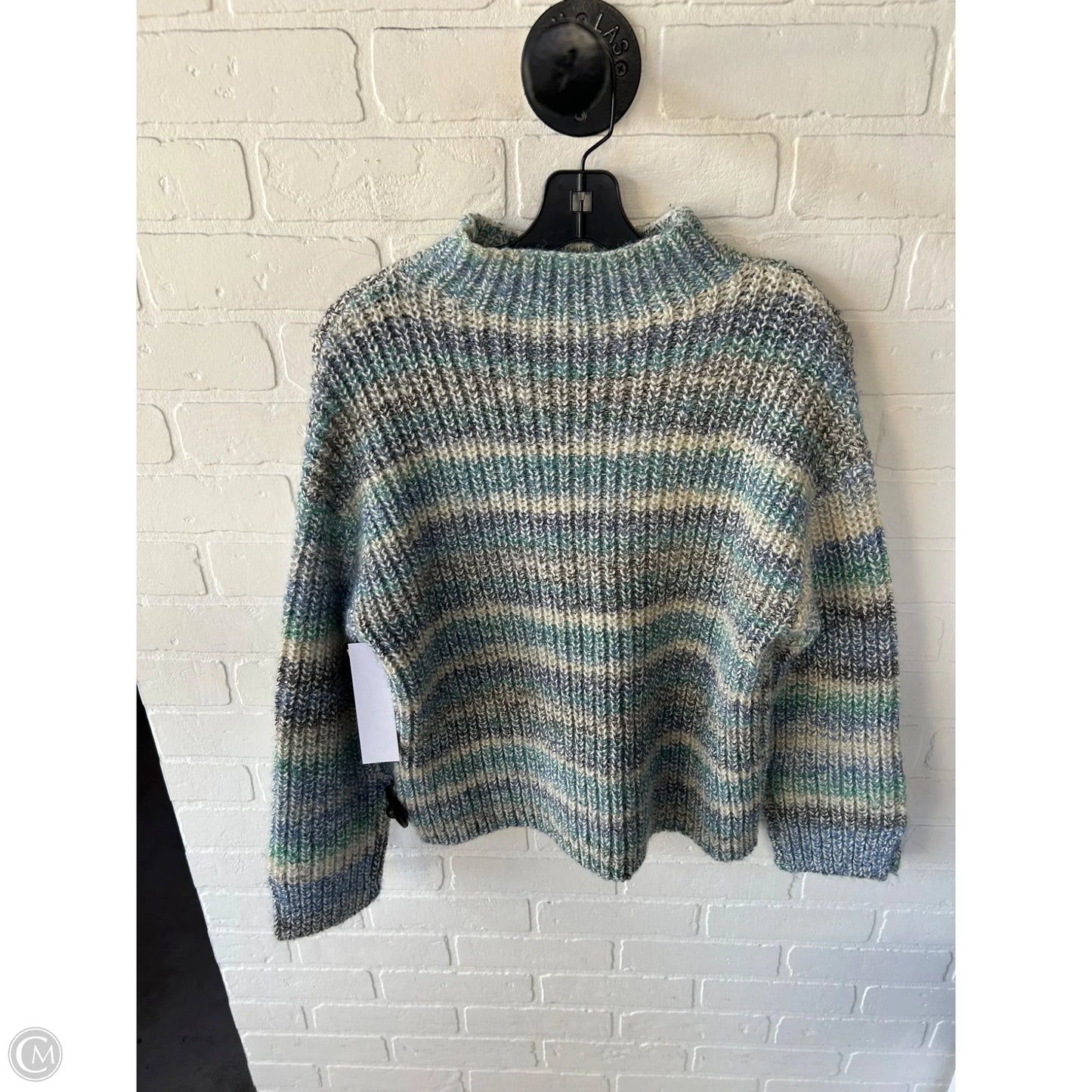 Sweater By Loft In Green & Grey, Size: Mp
