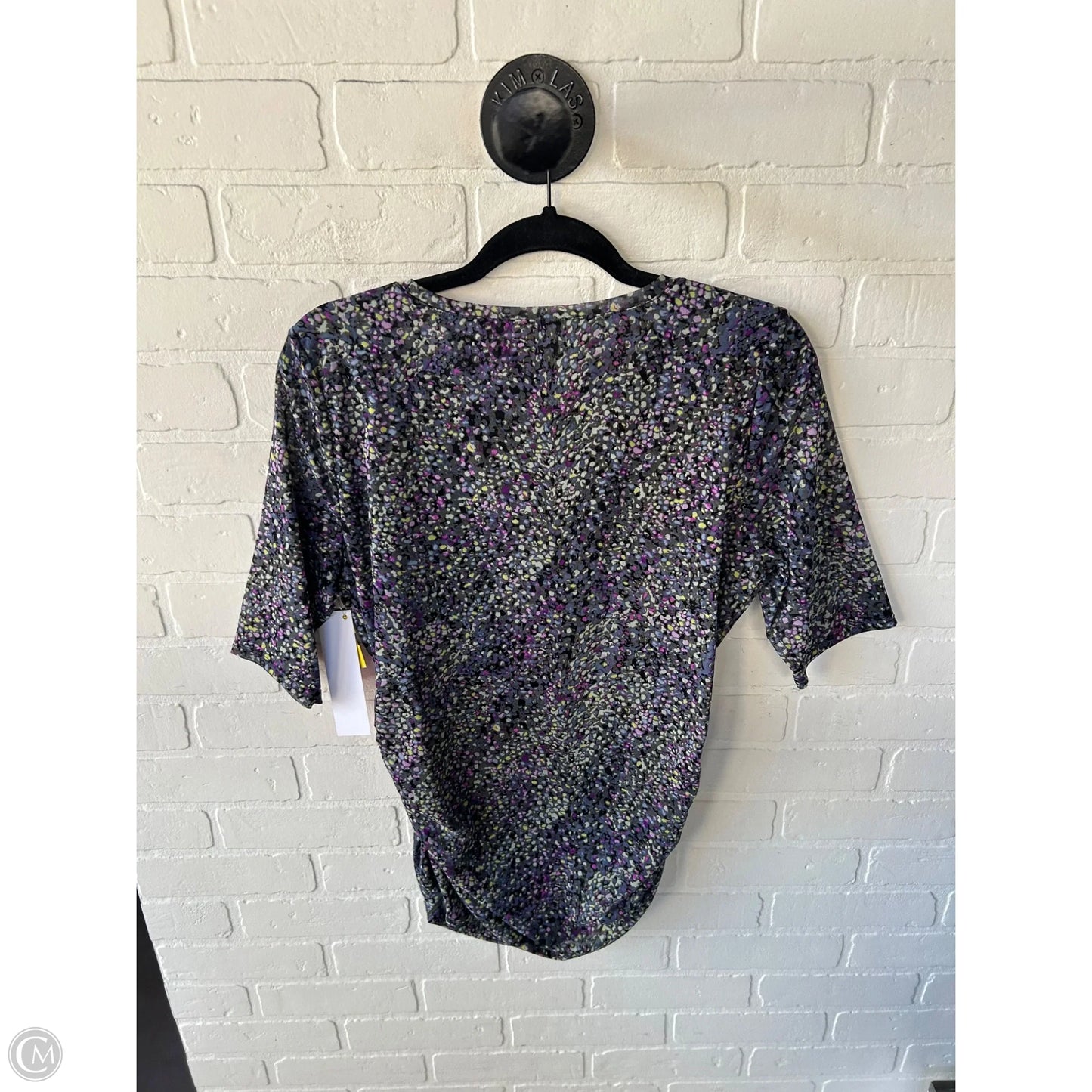 Top Short Sleeve By White House Black Market In Grey & Purple, Size: M