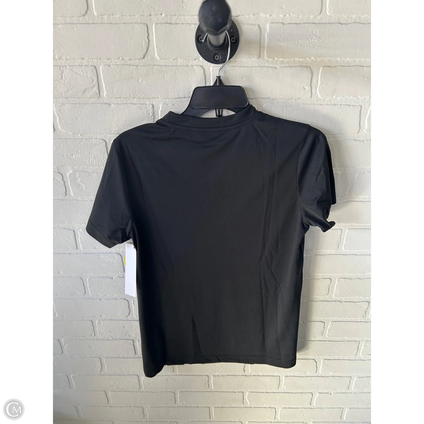 Athletic Top Short Sleeve By Adidas In Black & White, Size: M