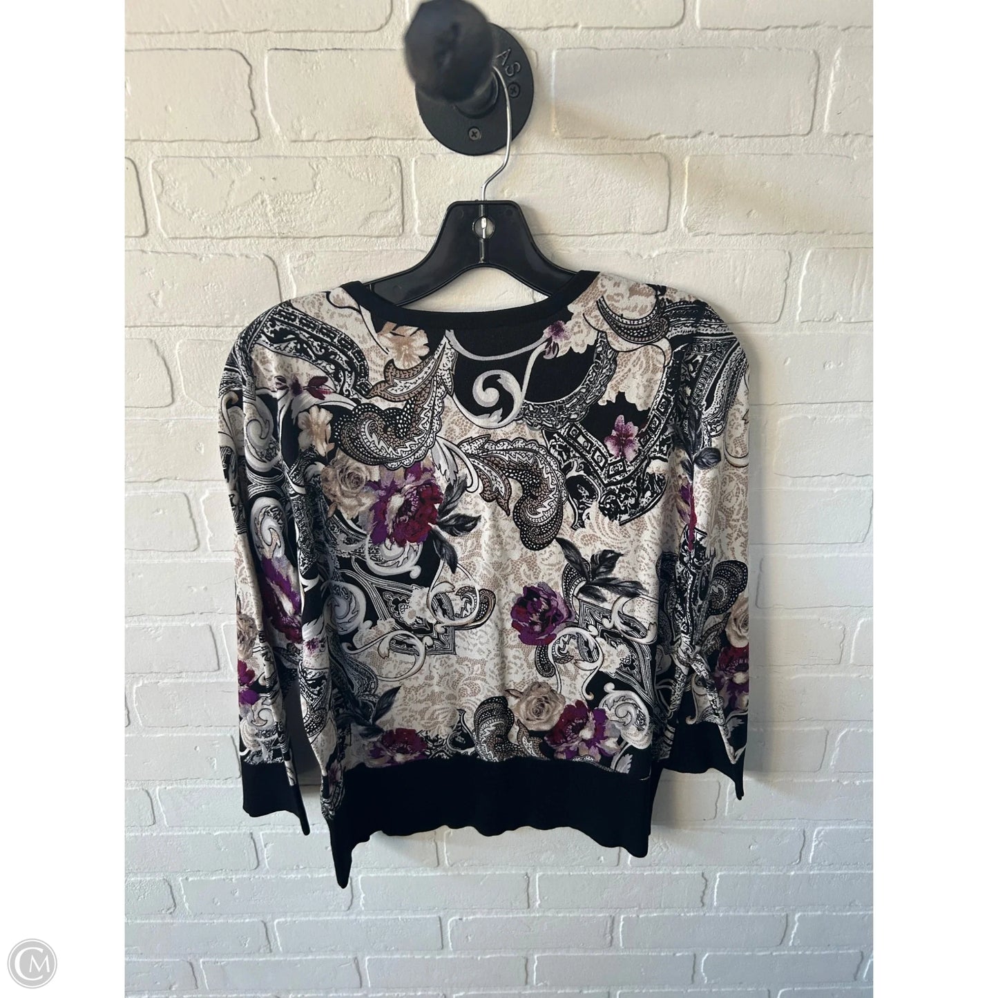 Sweater Cardigan By White House Black Market In Black & Tan, Size: Xl