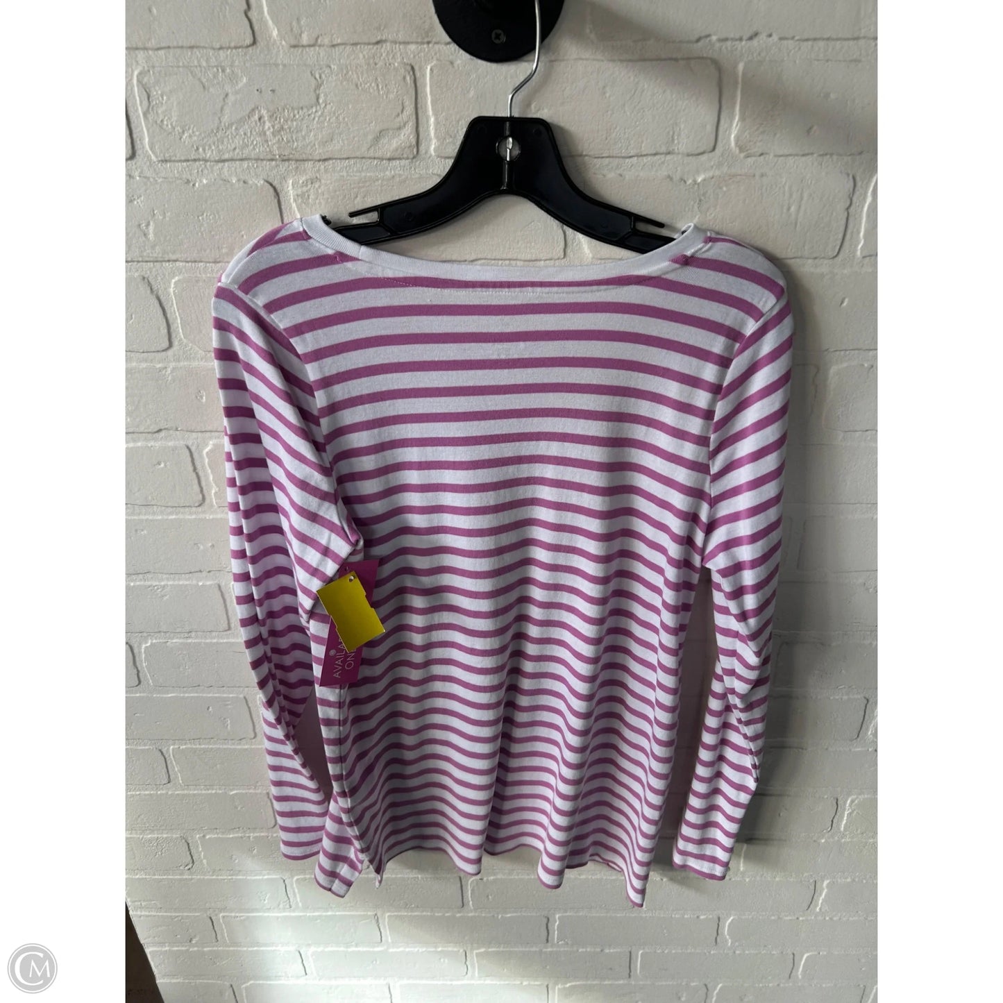 Top Long Sleeve Basic By J. Jill In Purple & White, Size: M