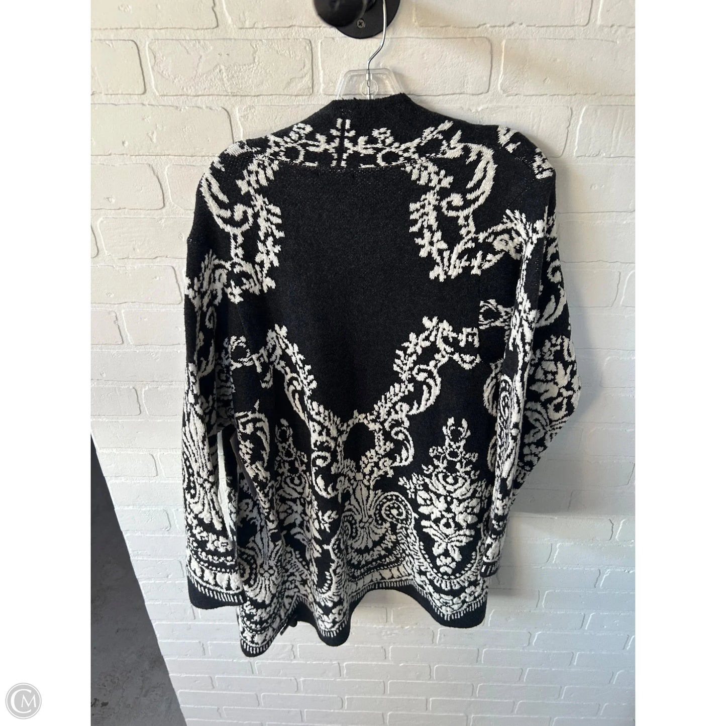 Sweater Cardigan By J. Jill In Grey & White, Size: S