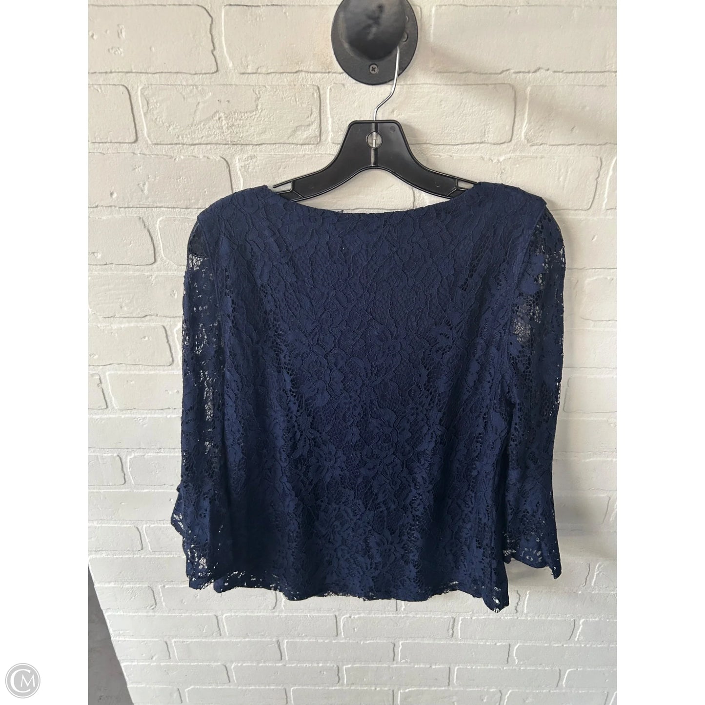 Top 3/4 Sleeve By Elle In Blue, Size: M