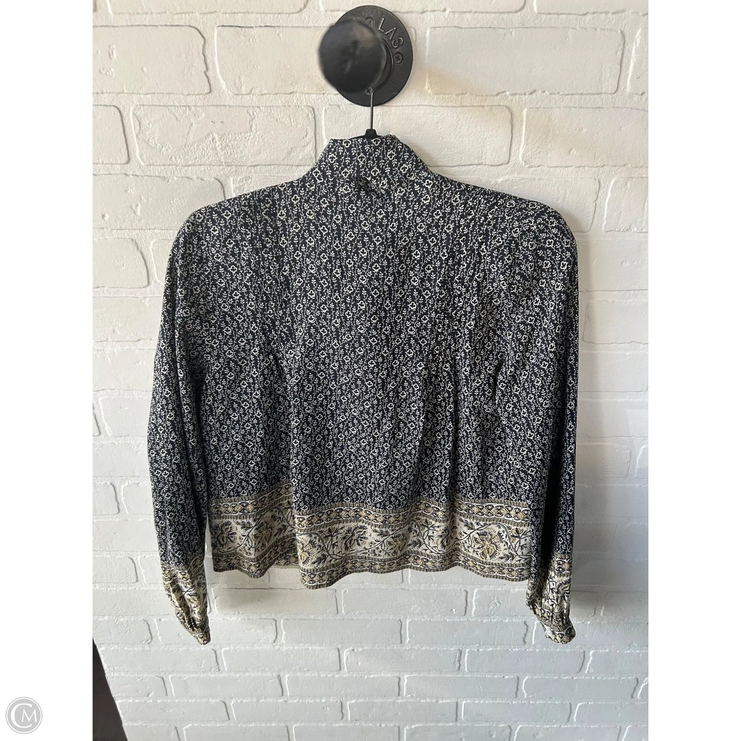 Top 3/4 Sleeve By Cmb In Blue & Tan, Size: Xs