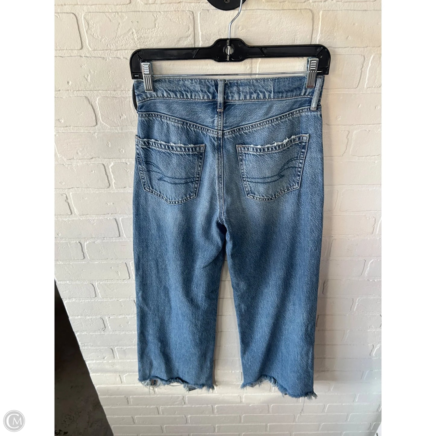 Jeans Wide Leg By American Eagle In Blue Denim, Size: 0