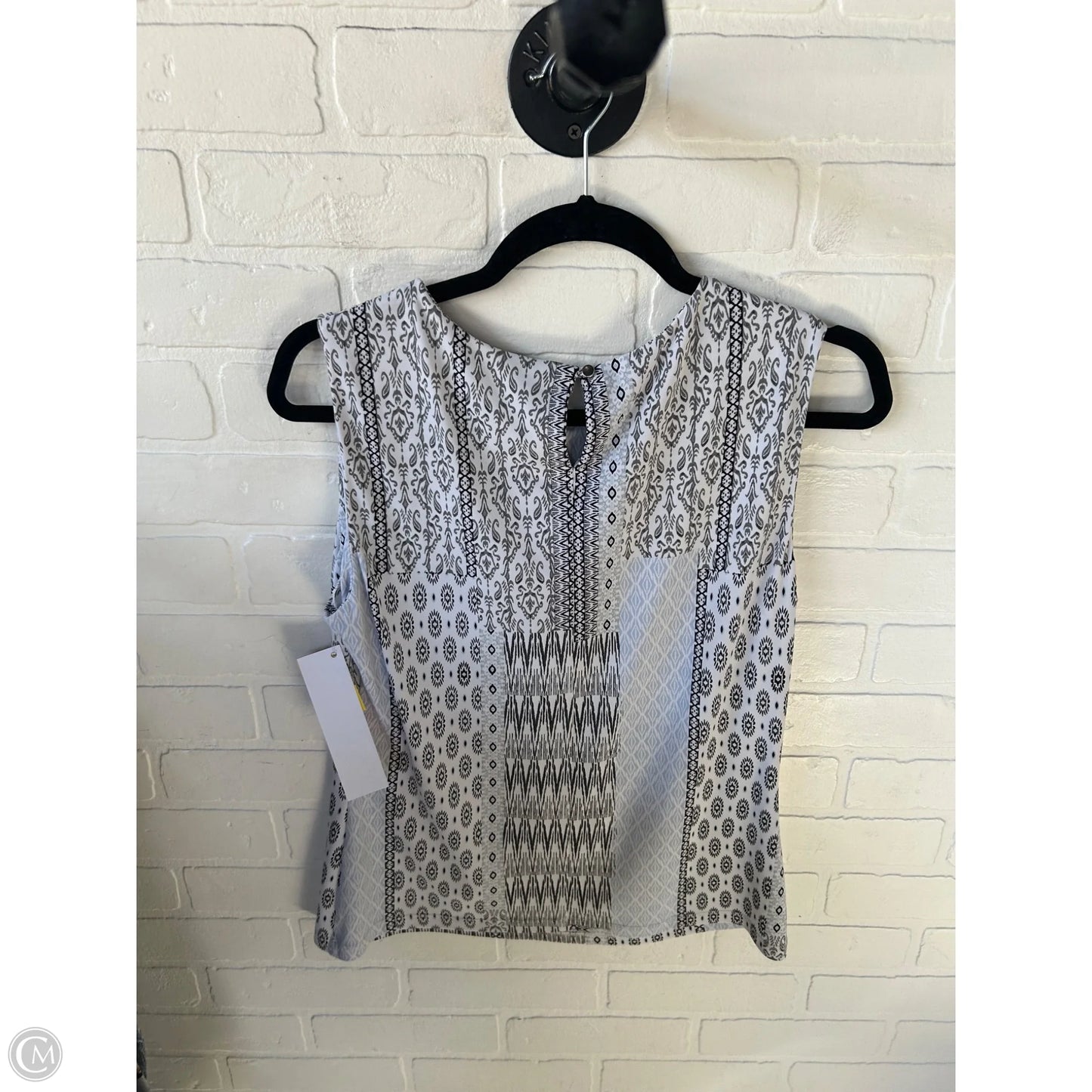 Top Sleeveless By Calvin Klein In Blue & Grey, Size: M