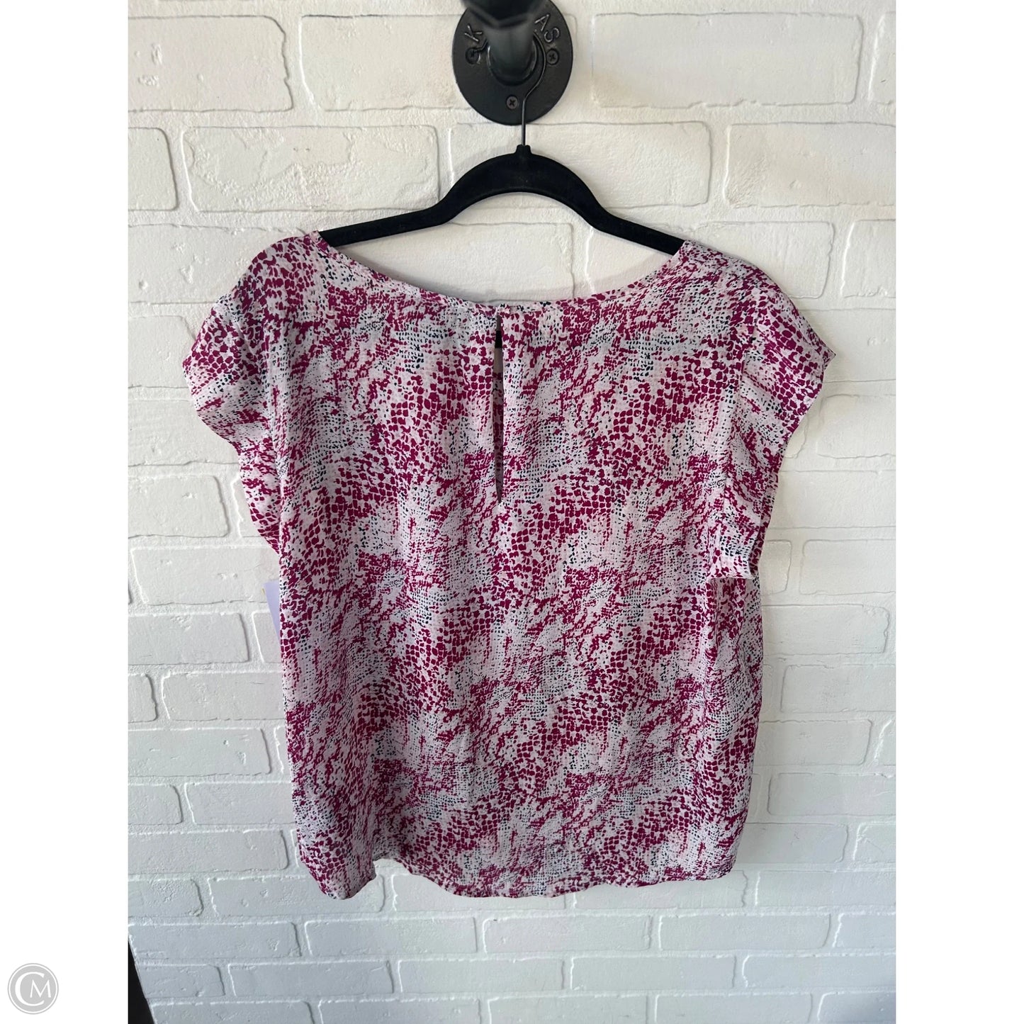 Top Short Sleeve By Rachel Zoe In Pink & White, Size: L