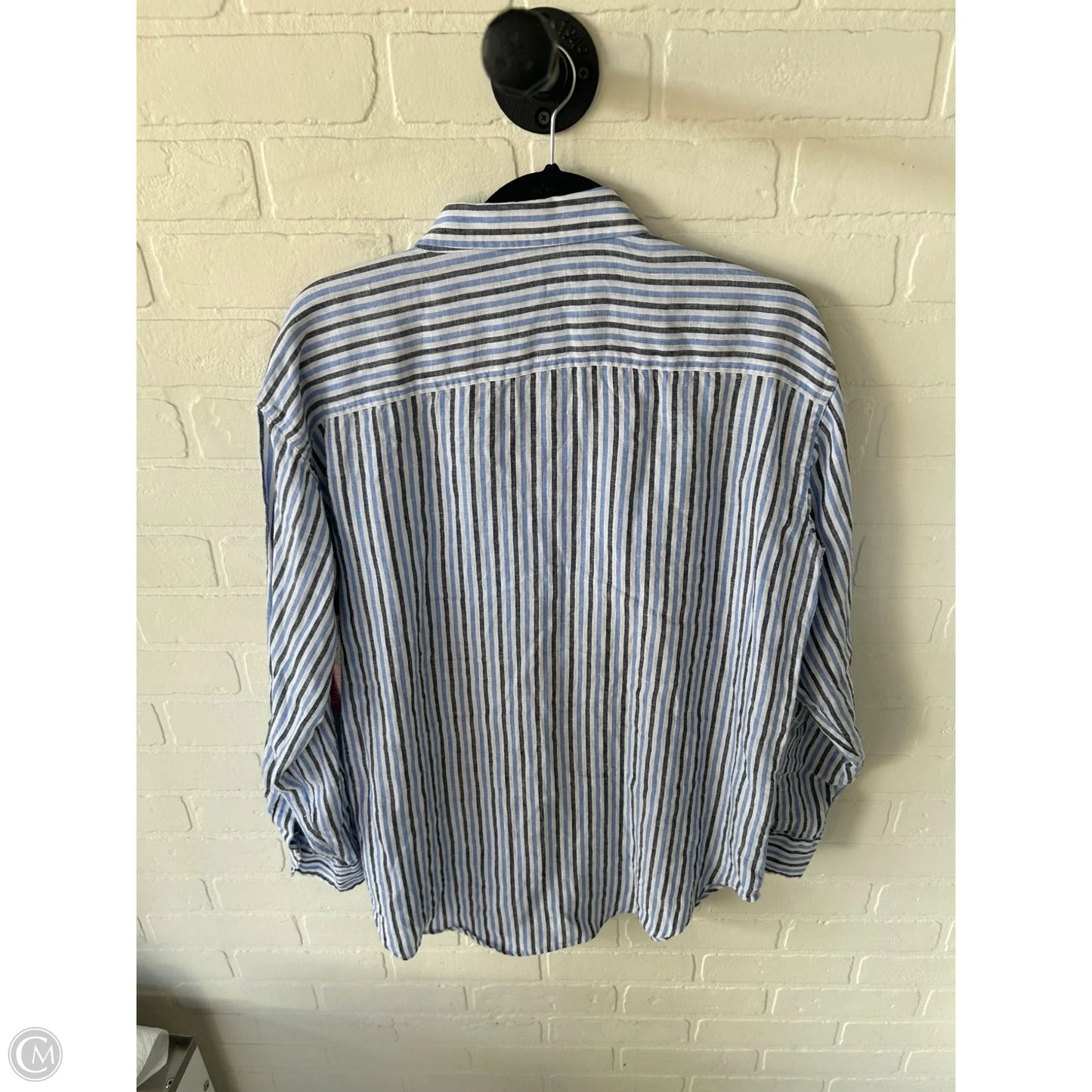 Top Long Sleeve By Lauren By Ralph Lauren In Blue & Brown, Size: L