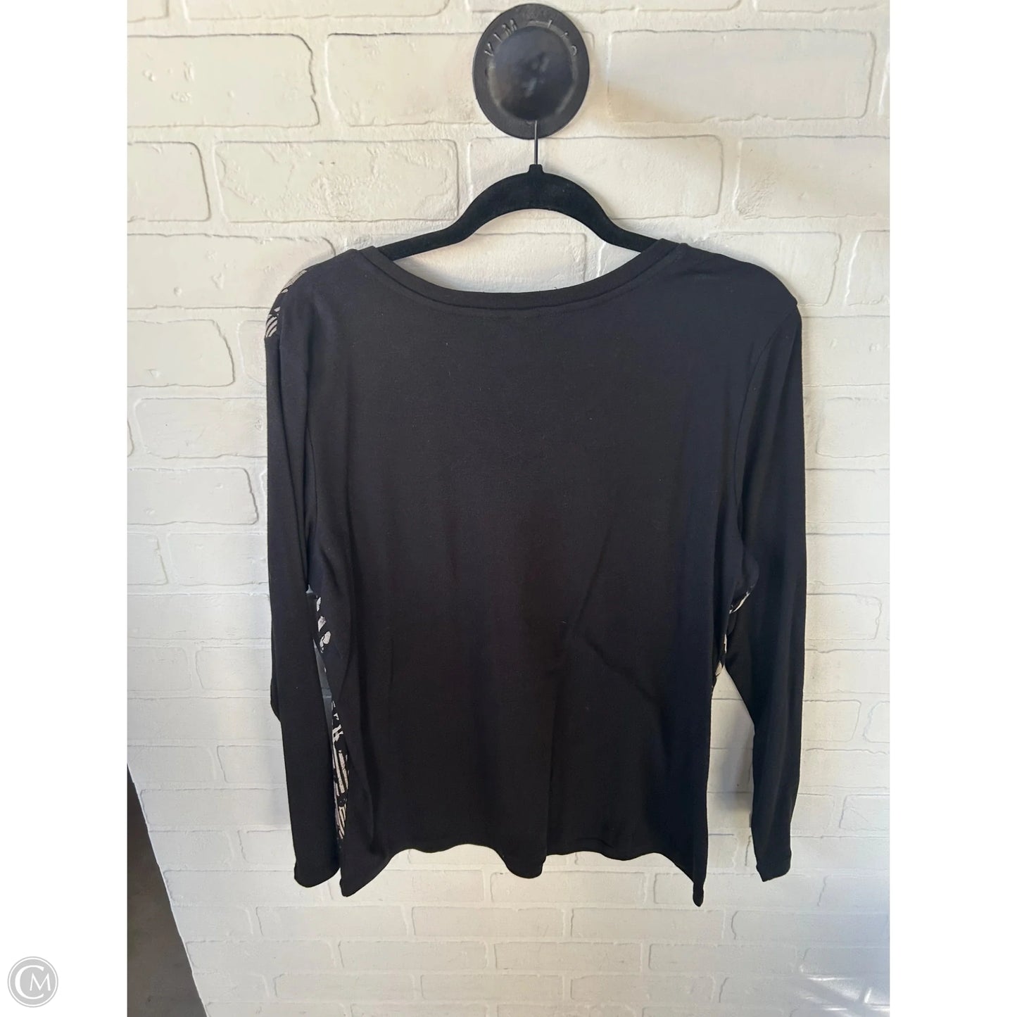 Top Long Sleeve By Christopher And Banks In Black & Tan, Size: Xl