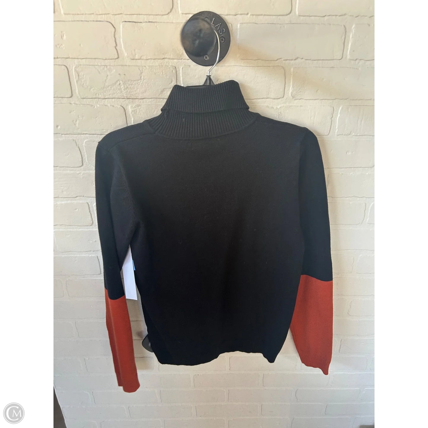 Sweater By Clothes Mentor In Black & Orange, Size: S