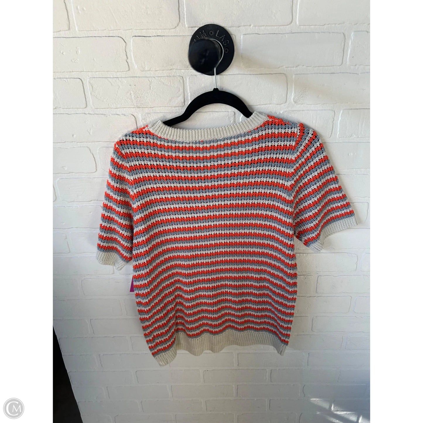 Sweater Short Sleeve By Cme In Blue & Orange, Size: L