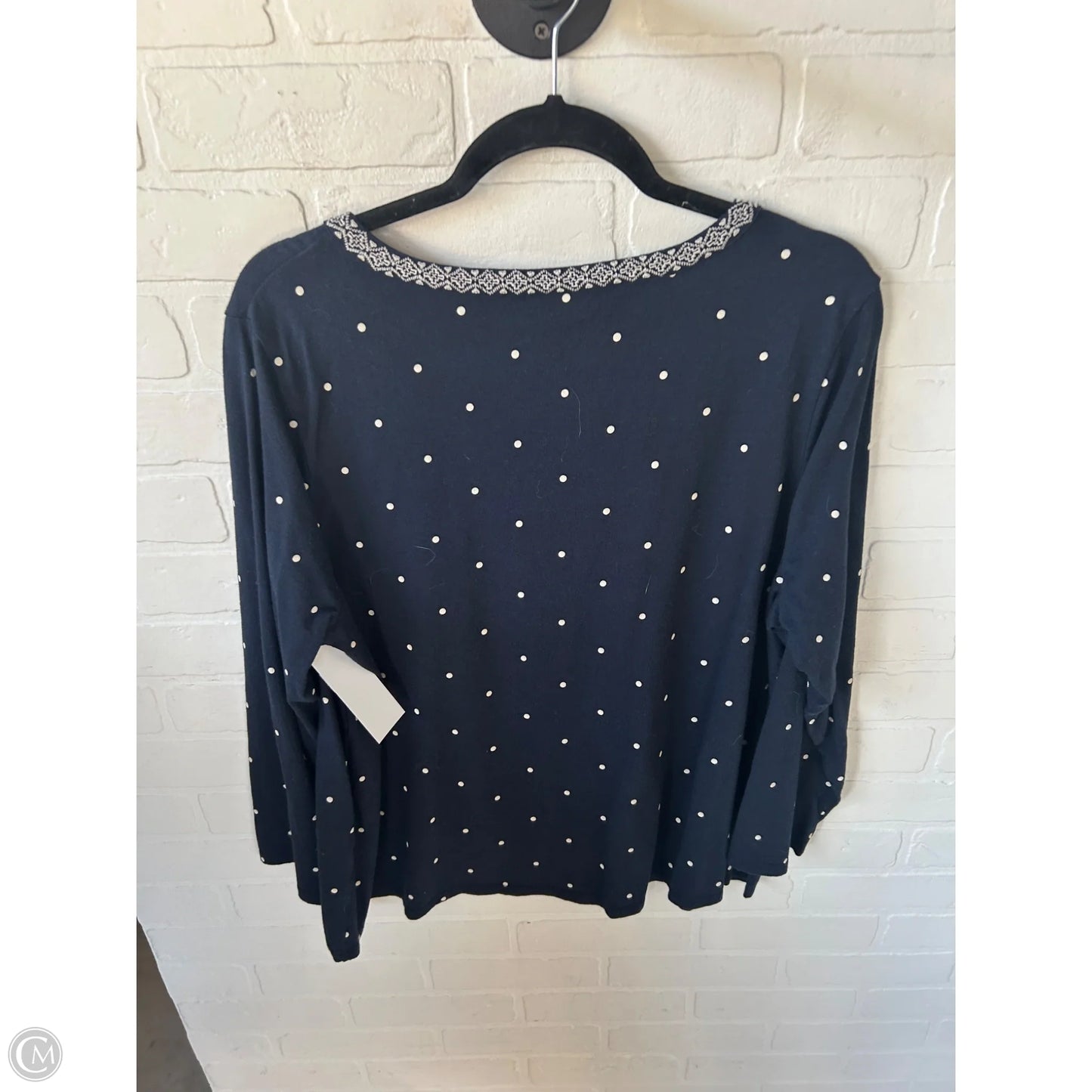 Top Long Sleeve By J. Jill In Blue & White, Size: Xl