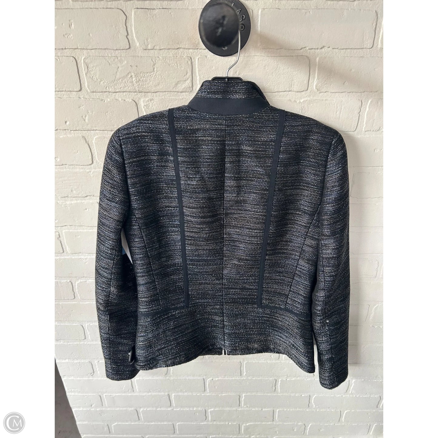 Blazer Designer By Lafayette 148 In Black & Blue, Size: Xs