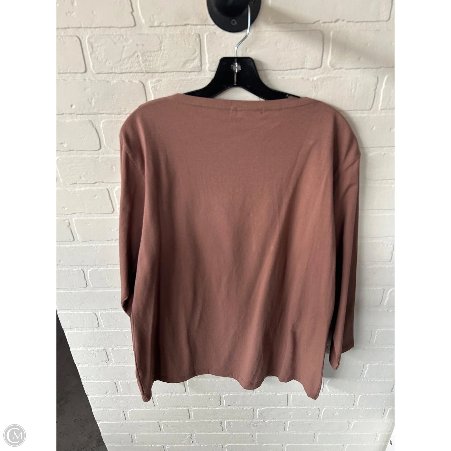 Top Long Sleeve By Clothes Mentor In Pink & White, Size: 1x