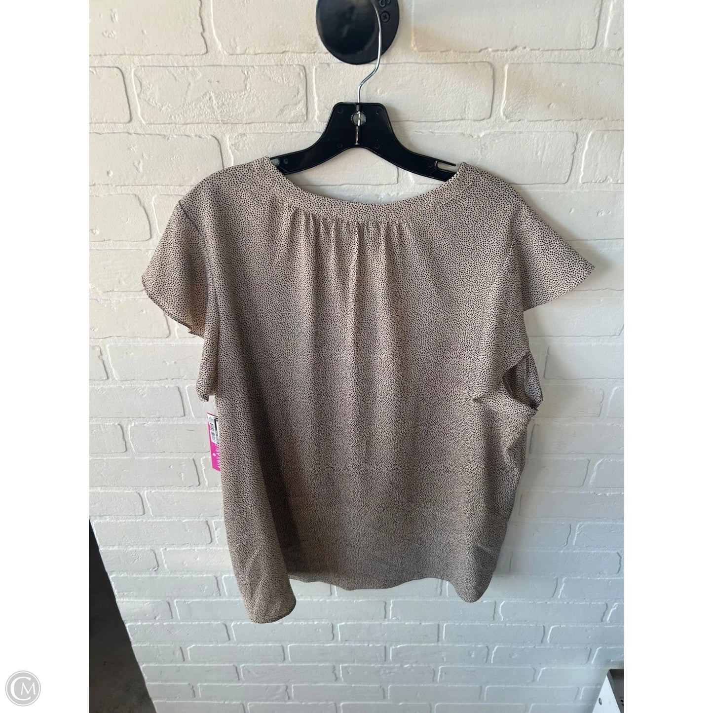 Top Short Sleeve By Adrianna Papell In Black & Brown, Size: 1x