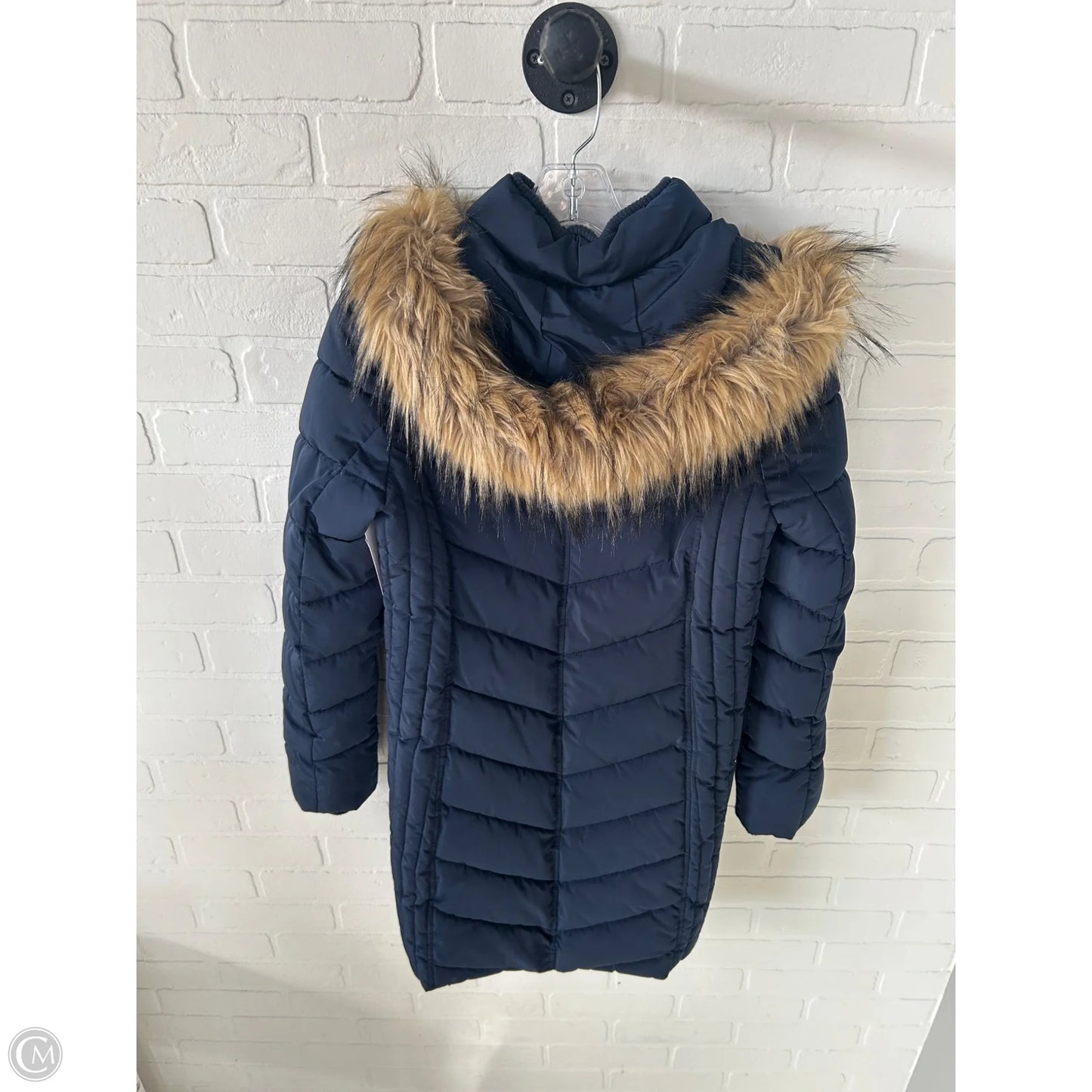 Coat Parka By Tommy Hilfiger In Blue & Brown, Size: S