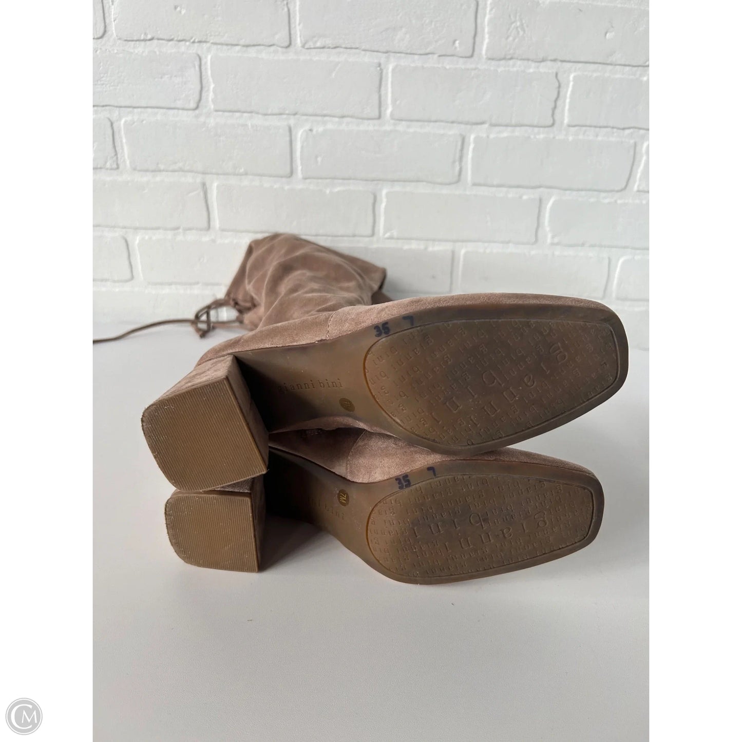 Boots Over-the-knee Heels By Gianni Bini In Tan, Size: 7