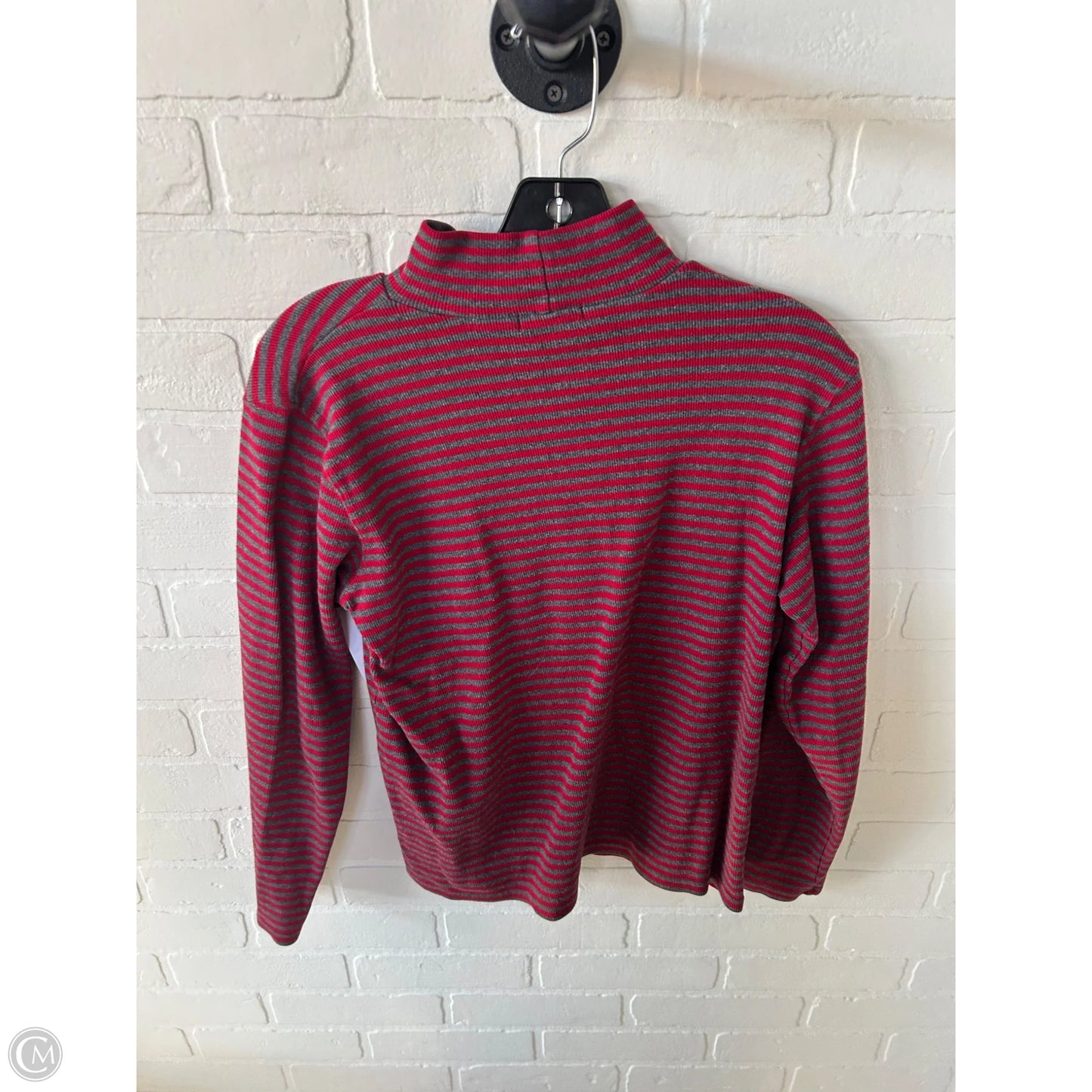 Top Long Sleeve By Marsh Landing In Grey & Red, Size: M