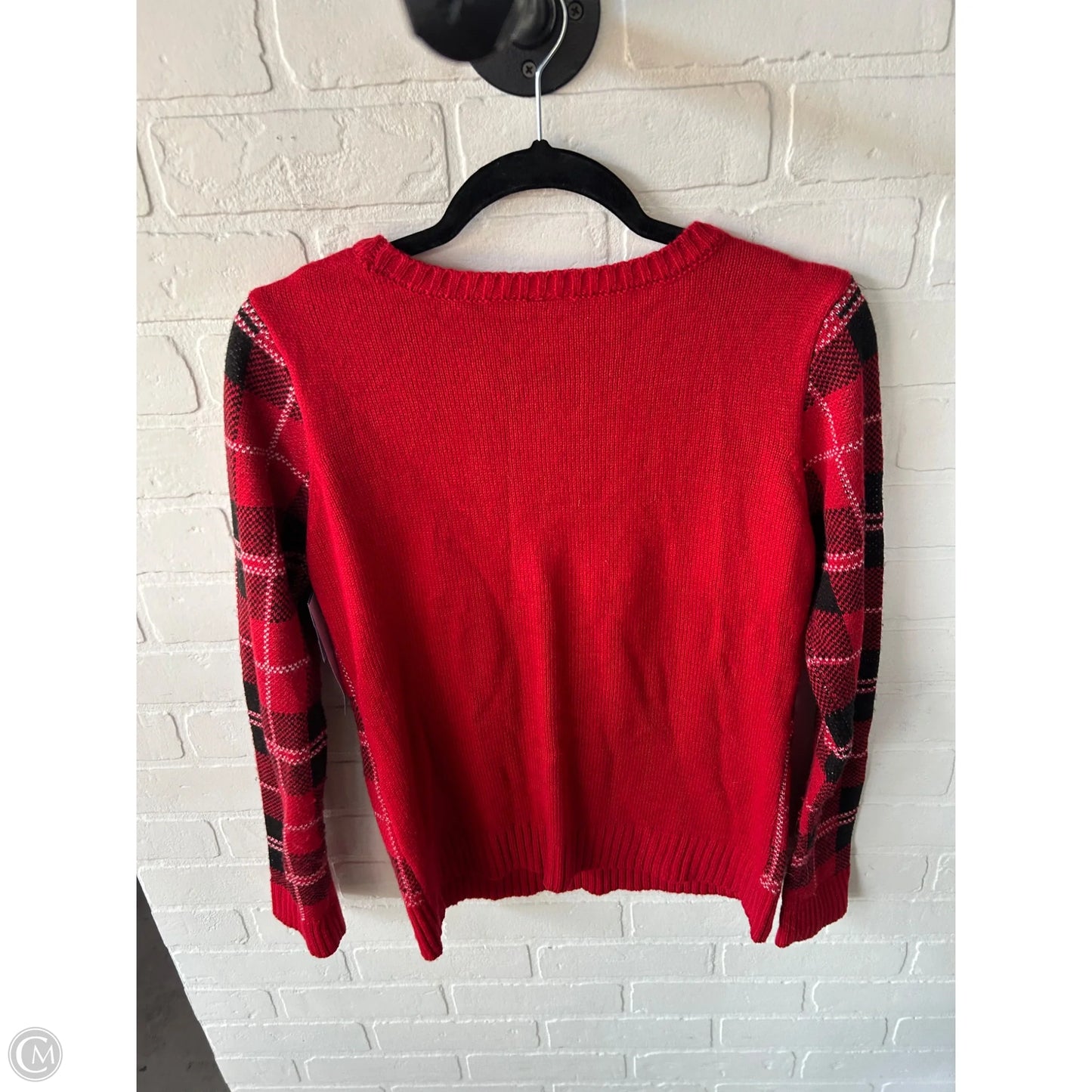 Sweater By Holiday Time In Black & Red, Size: S